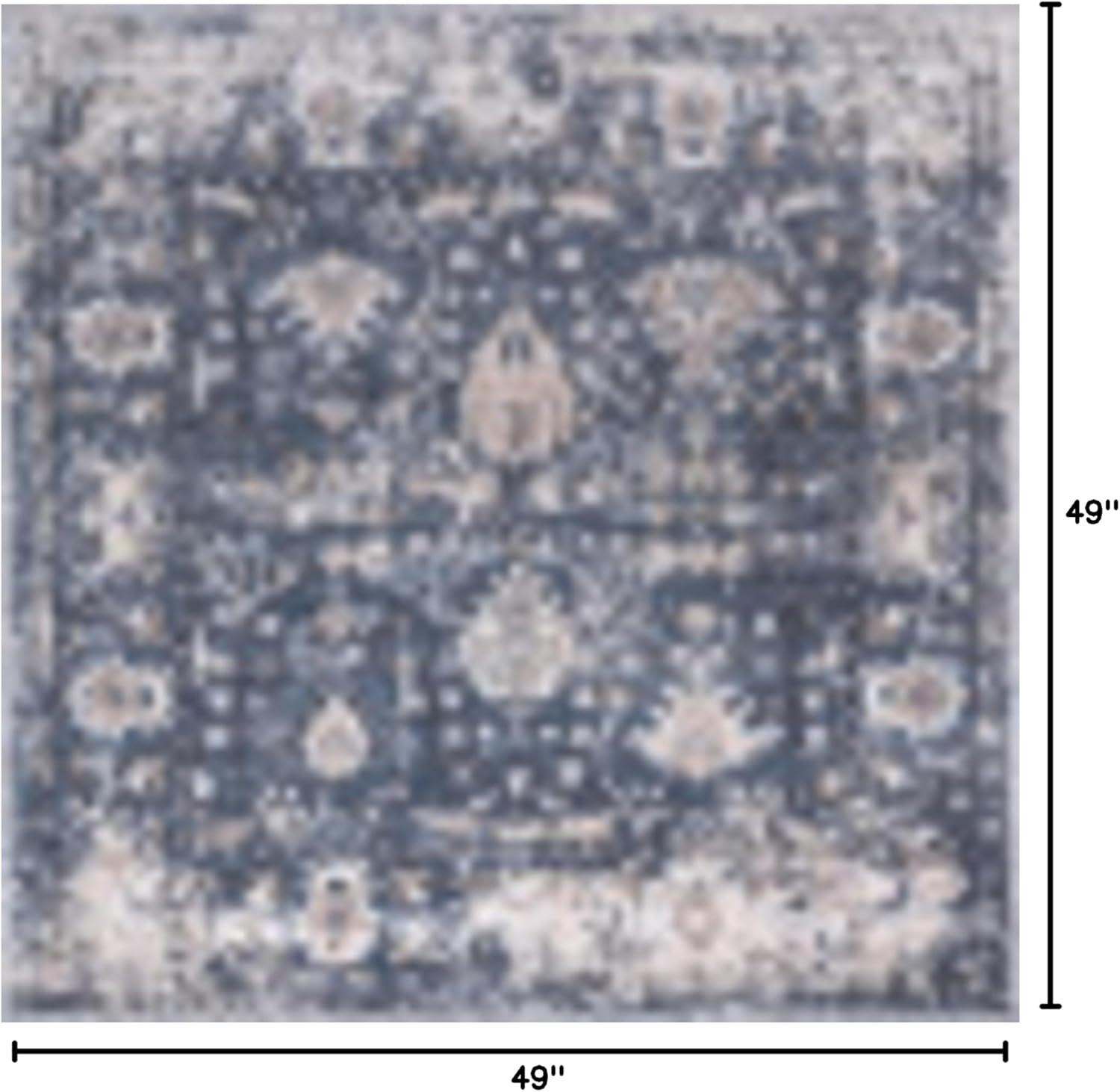 Unique Loom Portland Collection Area Rug - Central (4' 1" Square Blue/Beige)