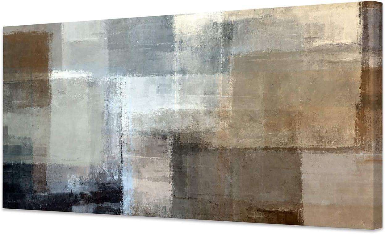 Abstract Gray and Brown Canvas Print Wall Art, 20x40 Inch