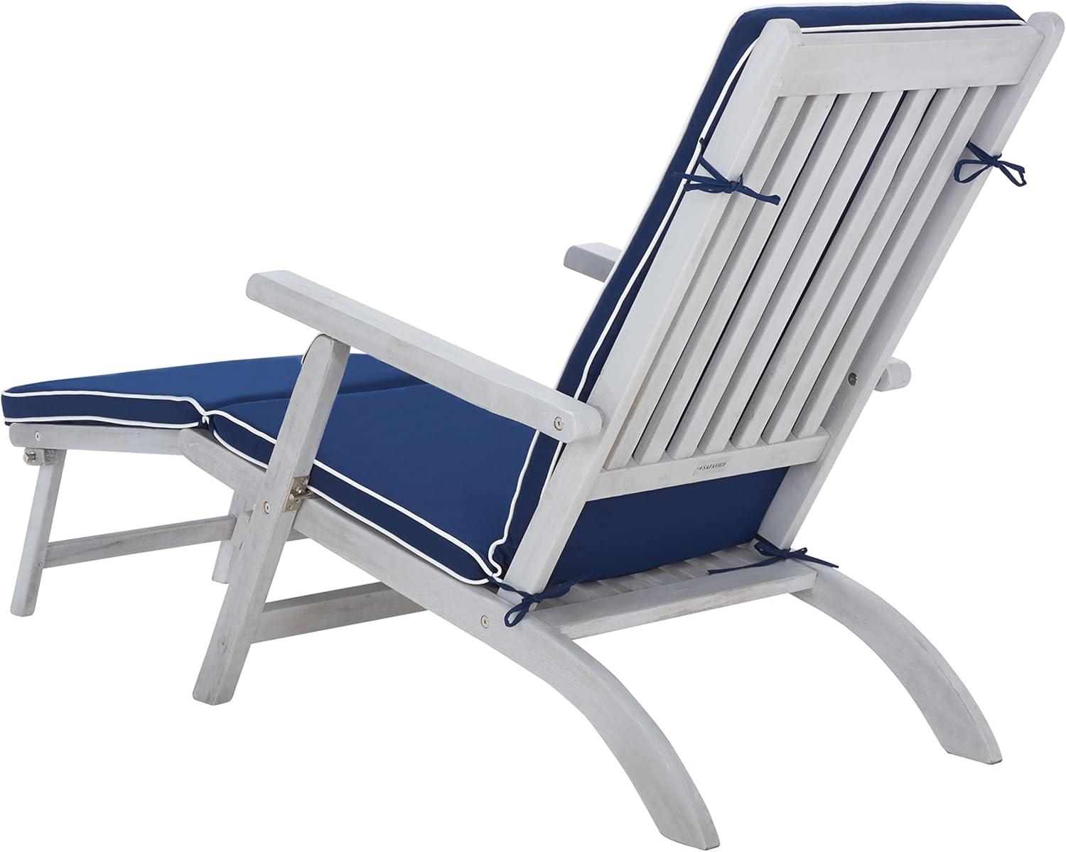 Palmdale Lounge Chair - Outdoor - PAT7015 - Grey/Navy -Safavieh