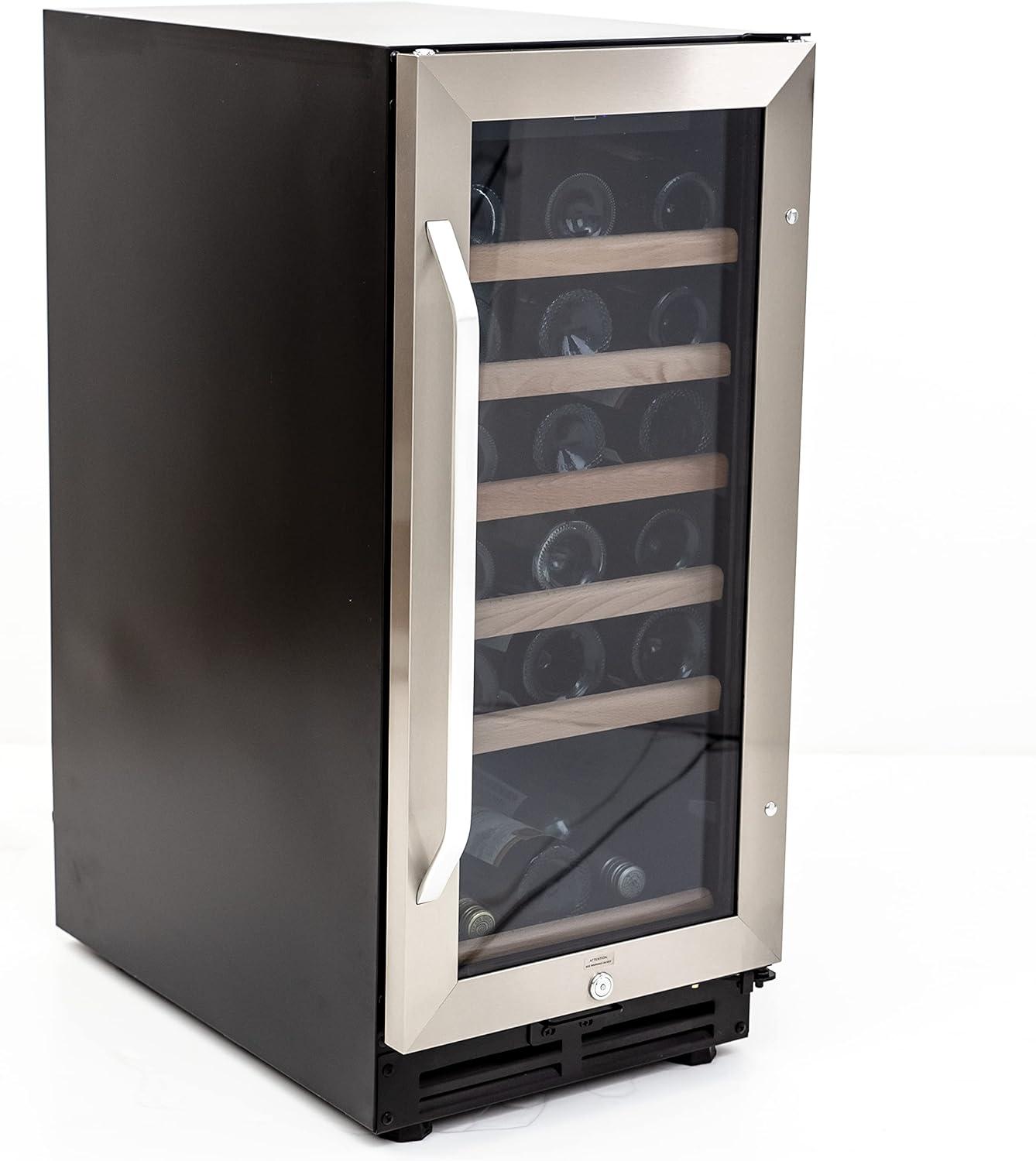 Avanti 30-Bottle Black and Stainless Steel Freestanding Wine Cooler