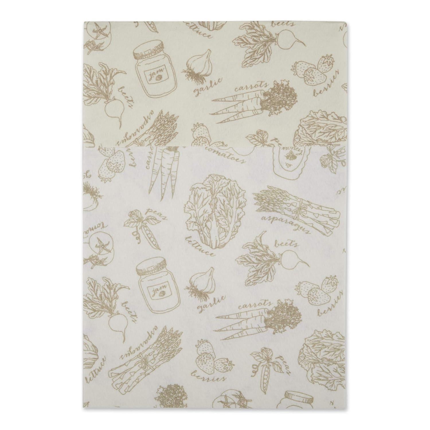 Cream Market Print Fridge Liner (Set of 6)