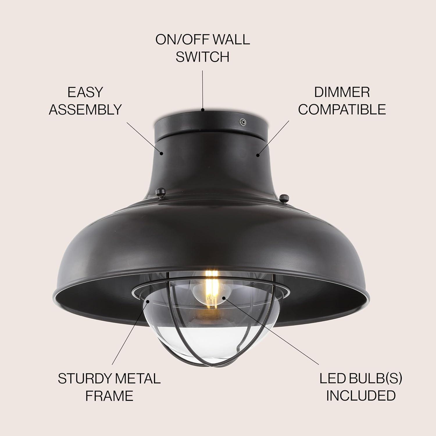 Cameron 13" Metal LED Semi-Flush Mount, Oil Rubbed Bronze