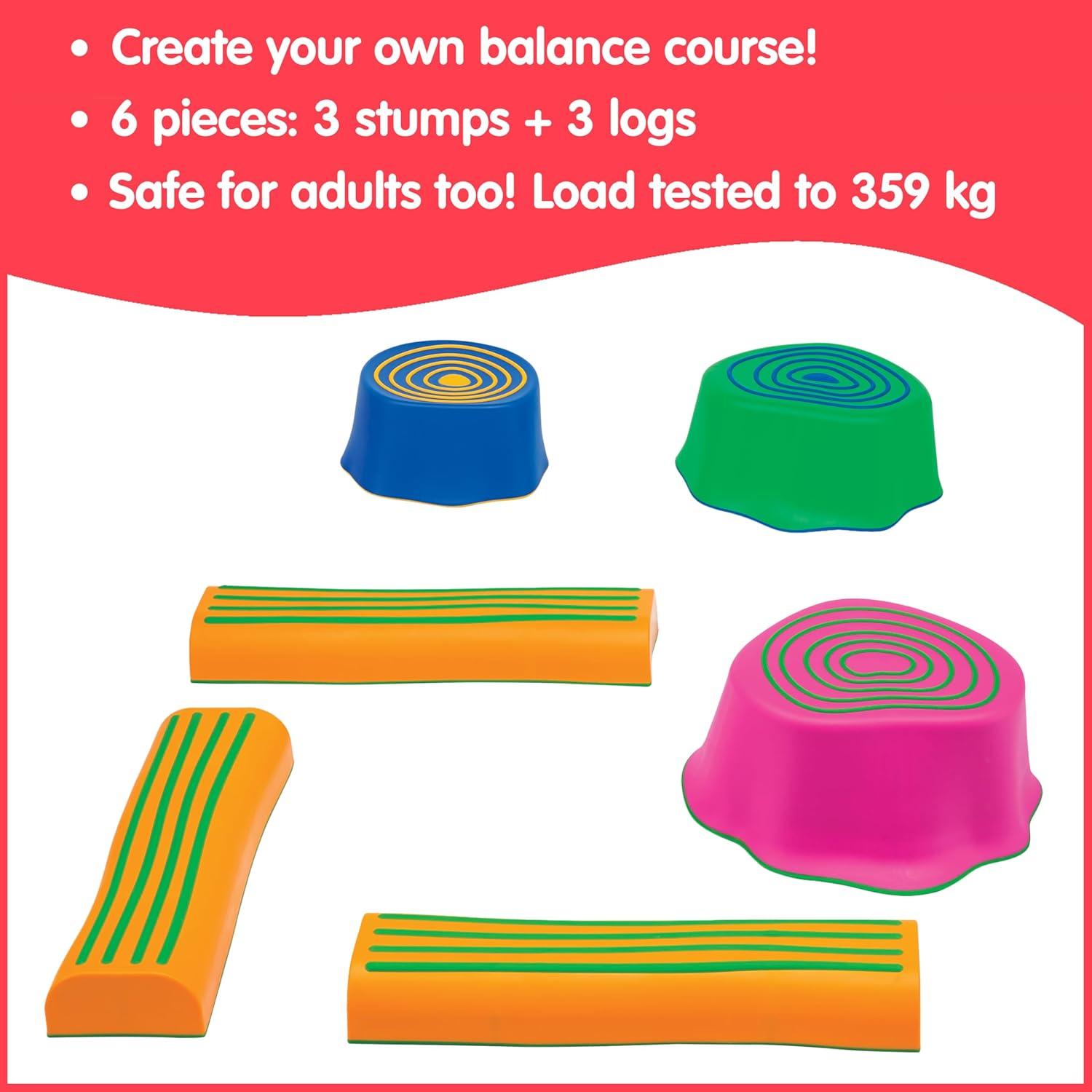 Colorful Plastic Stumps and Logs Obstacle Course Set