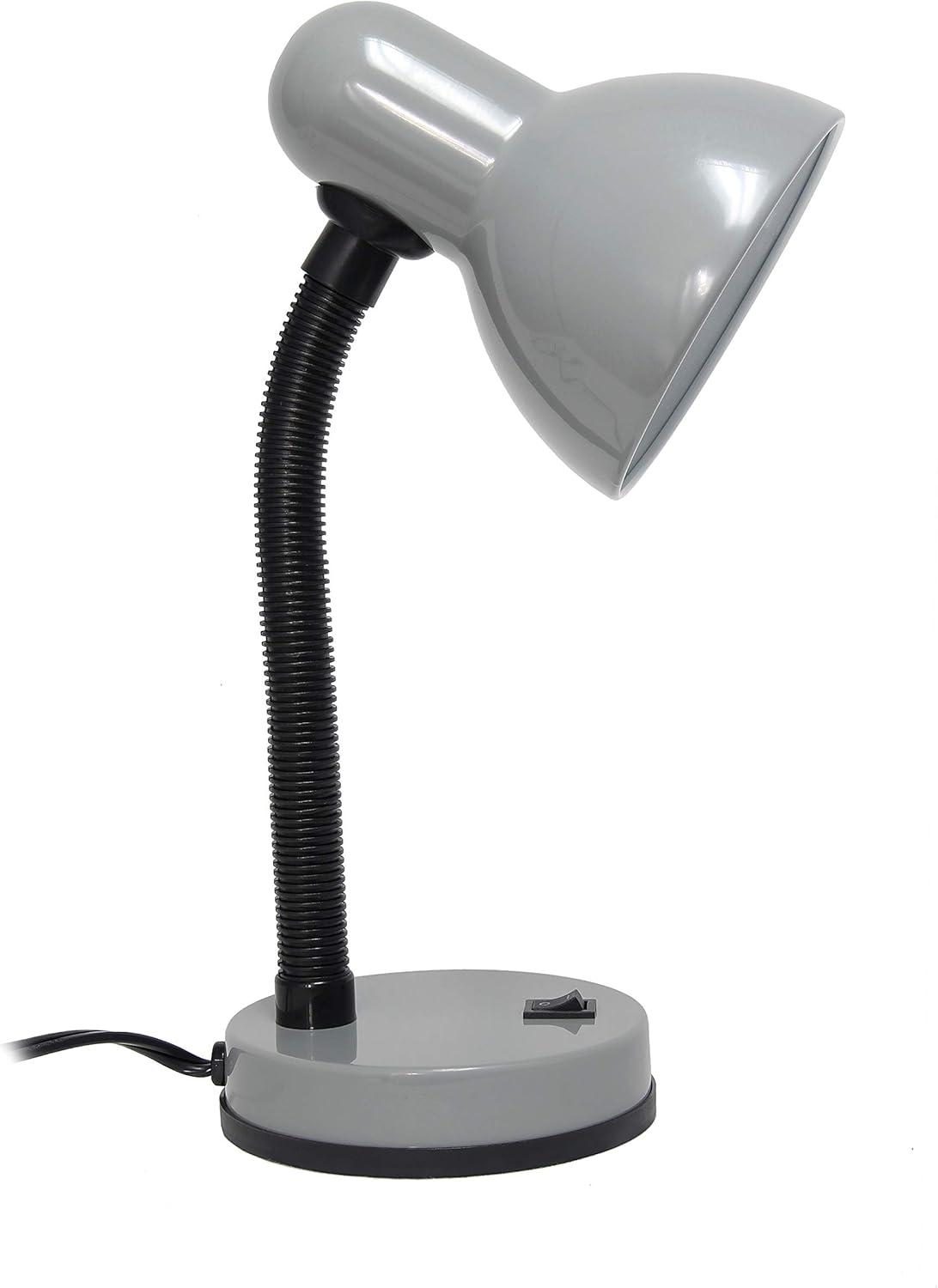 Basic Metal Desk Lamp with Flexible Hose Neck - Simple Designs