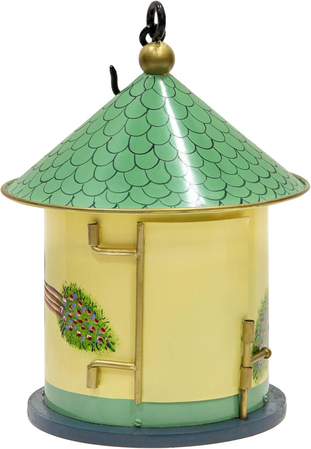 12" Iron Hand Painted Bastion Cottage Birdhouse - ACHLA Designs: Weather-Resistant Metal, No Assembly Required