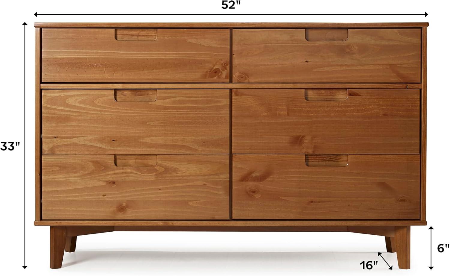 Yarber 6 Drawer Solid Wood Double Dresser