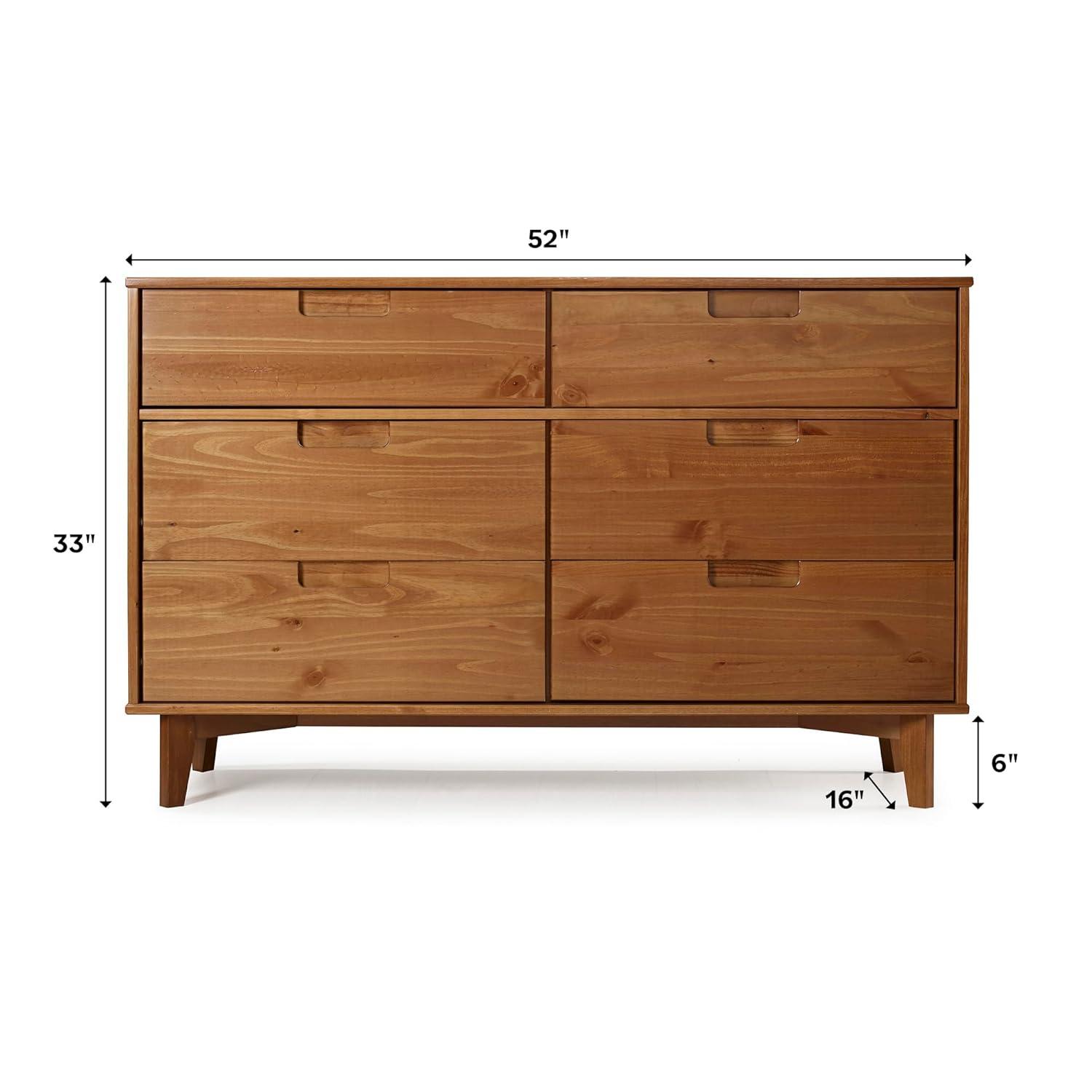 Yarber 6 Drawer Solid Wood Double Dresser