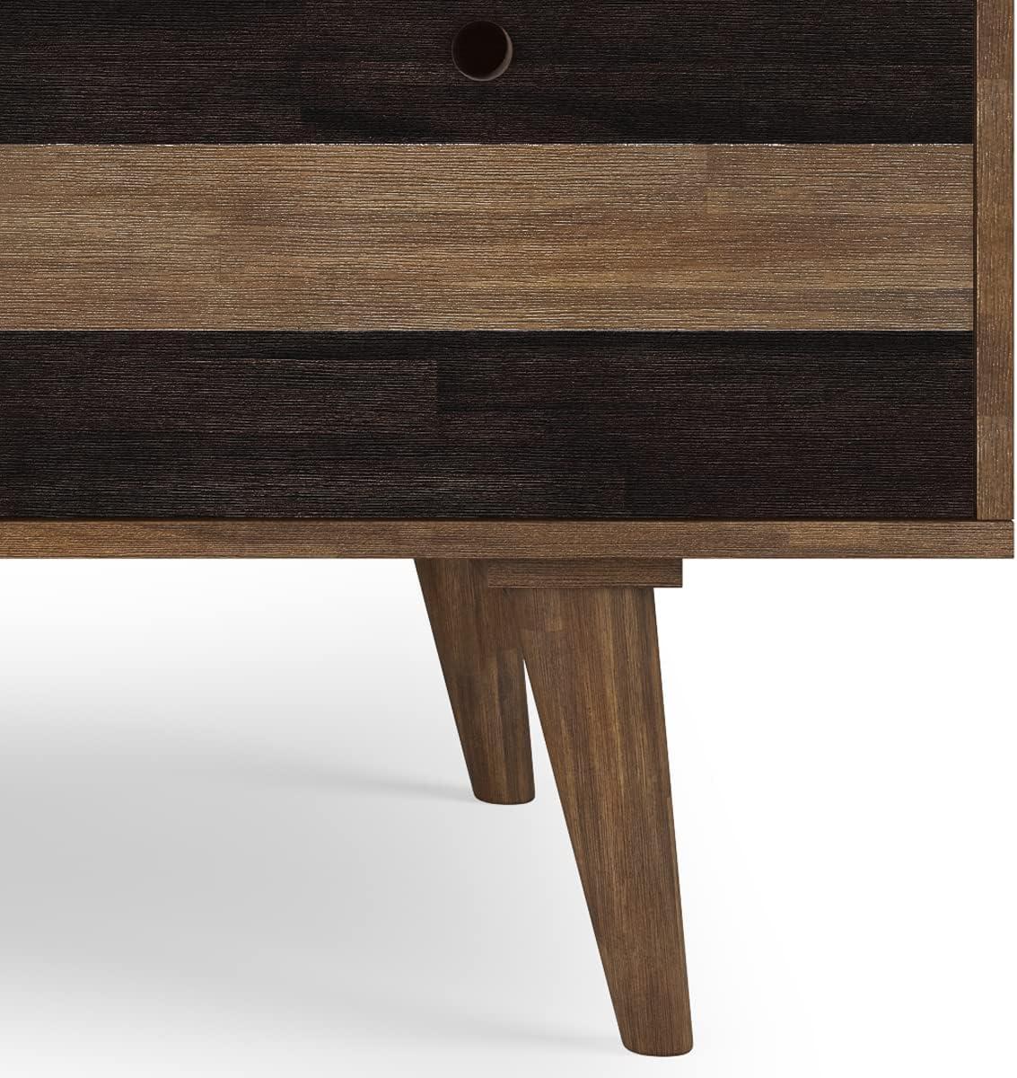 Simpli Home Clarkson Solid Acacia Wood Desk With Side Drawers In Rustic Natural Aged Brown