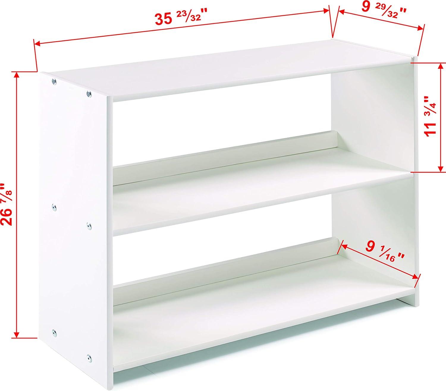 Contemporary White Pine Kids Bookcase with Dual Shelves