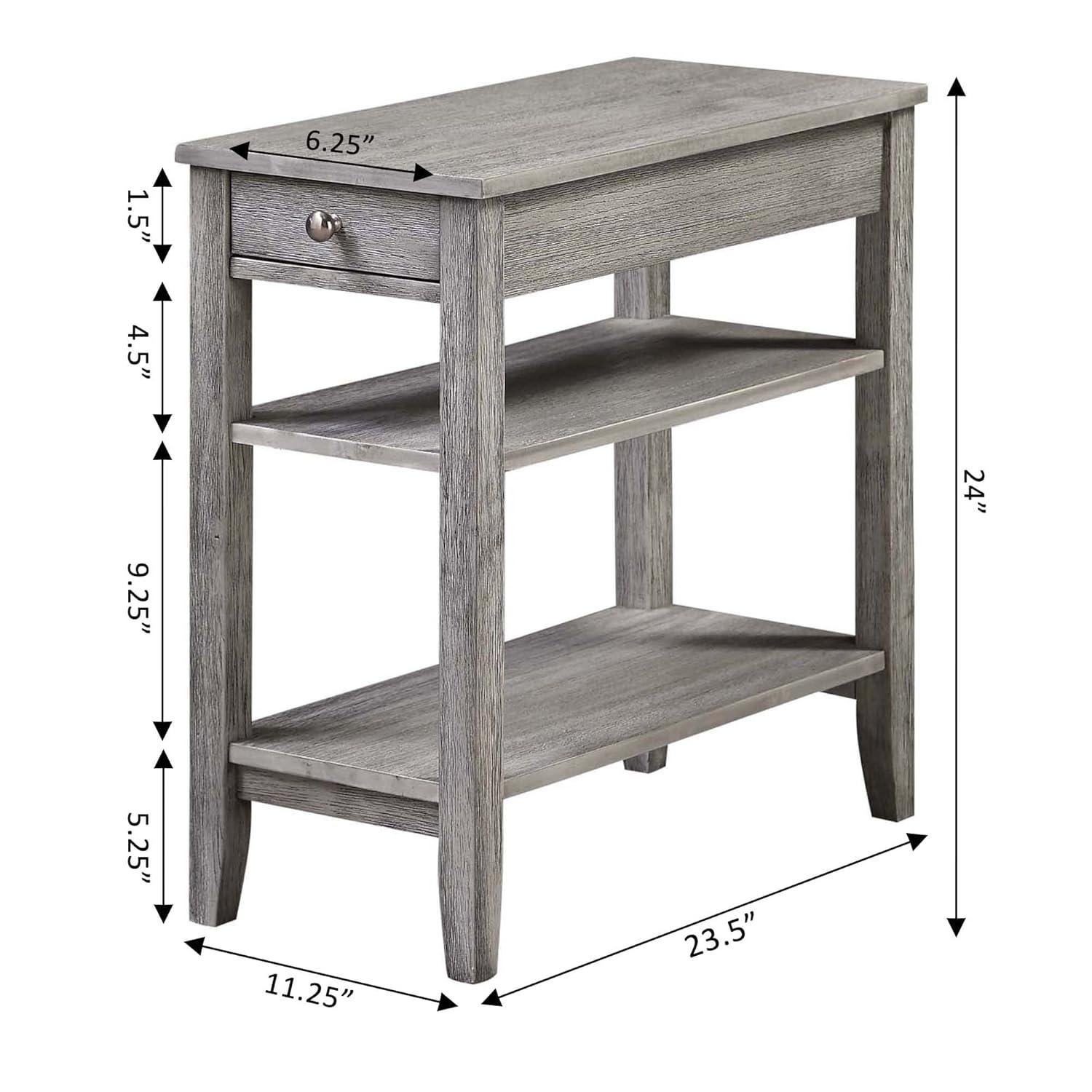 Convenience Concepts American Heritage Three Tier End Table with Drawer, Multiple Colors