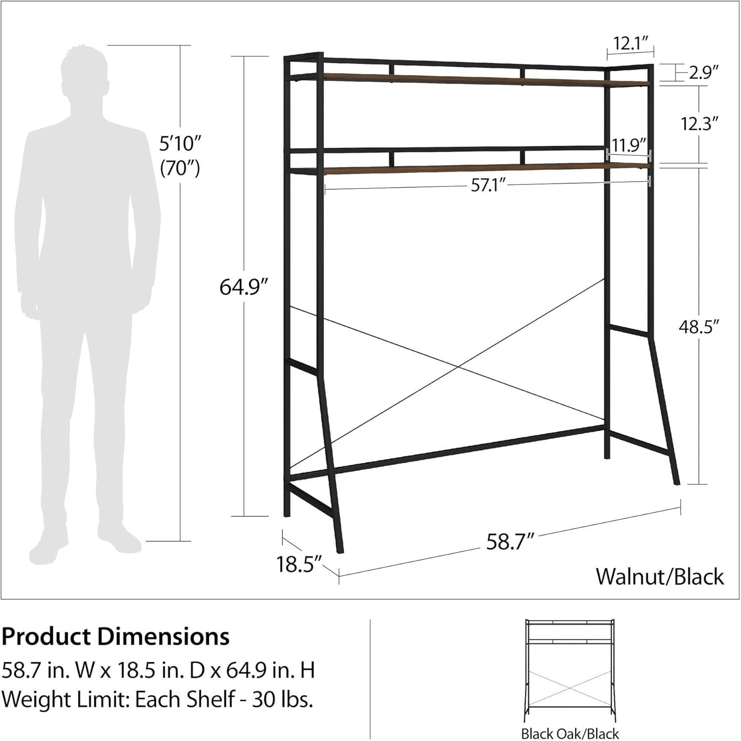 Beverly Over-The-Bed Storage Shelves for Twin & XL Twin Beds