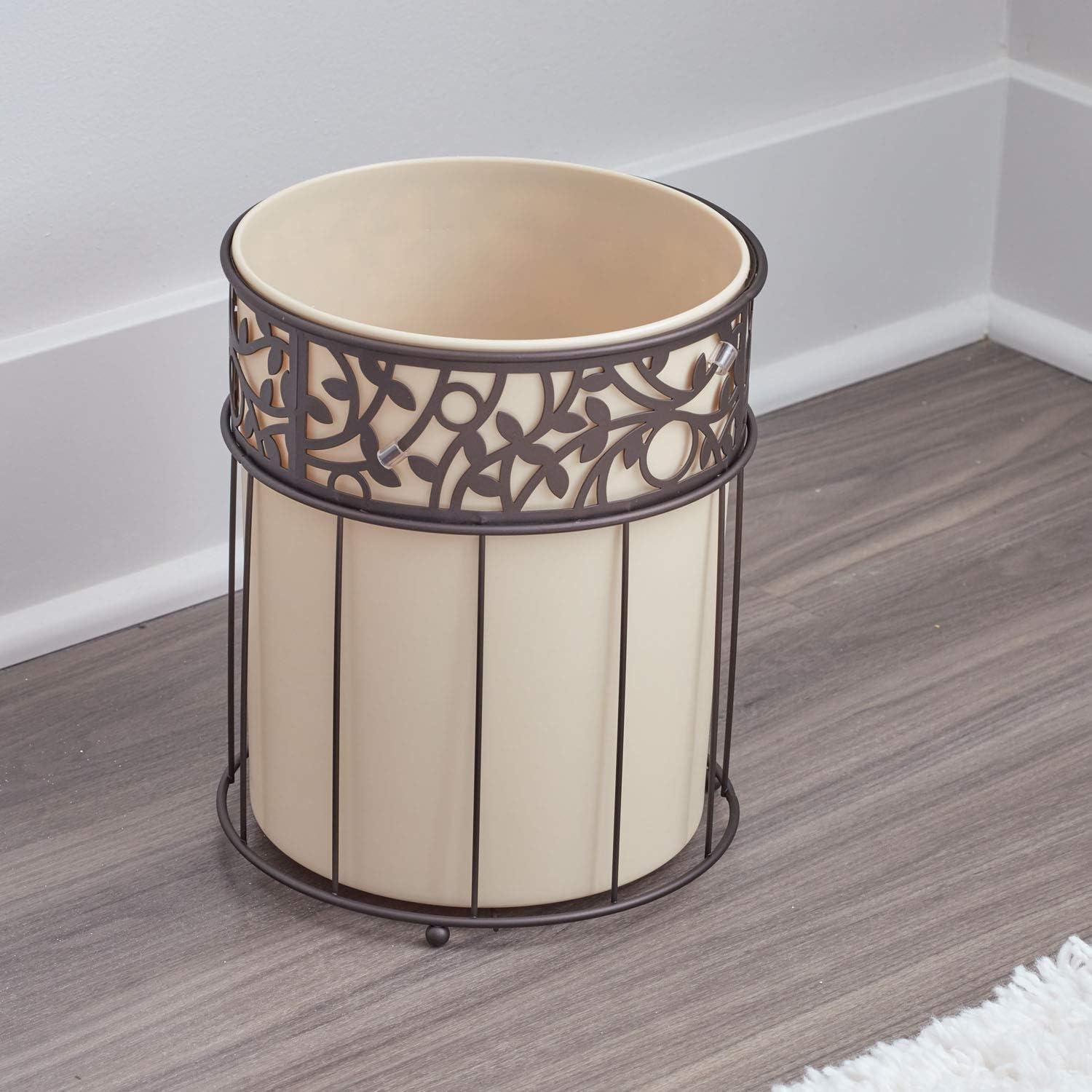 iDESIGN Vine Metal and Plastic Wastebasket Trash Can Garbage Can Bronze