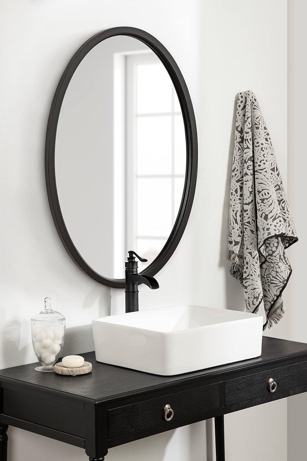 Kate and Laurel Hogan MDF Oval, 24x36, Black