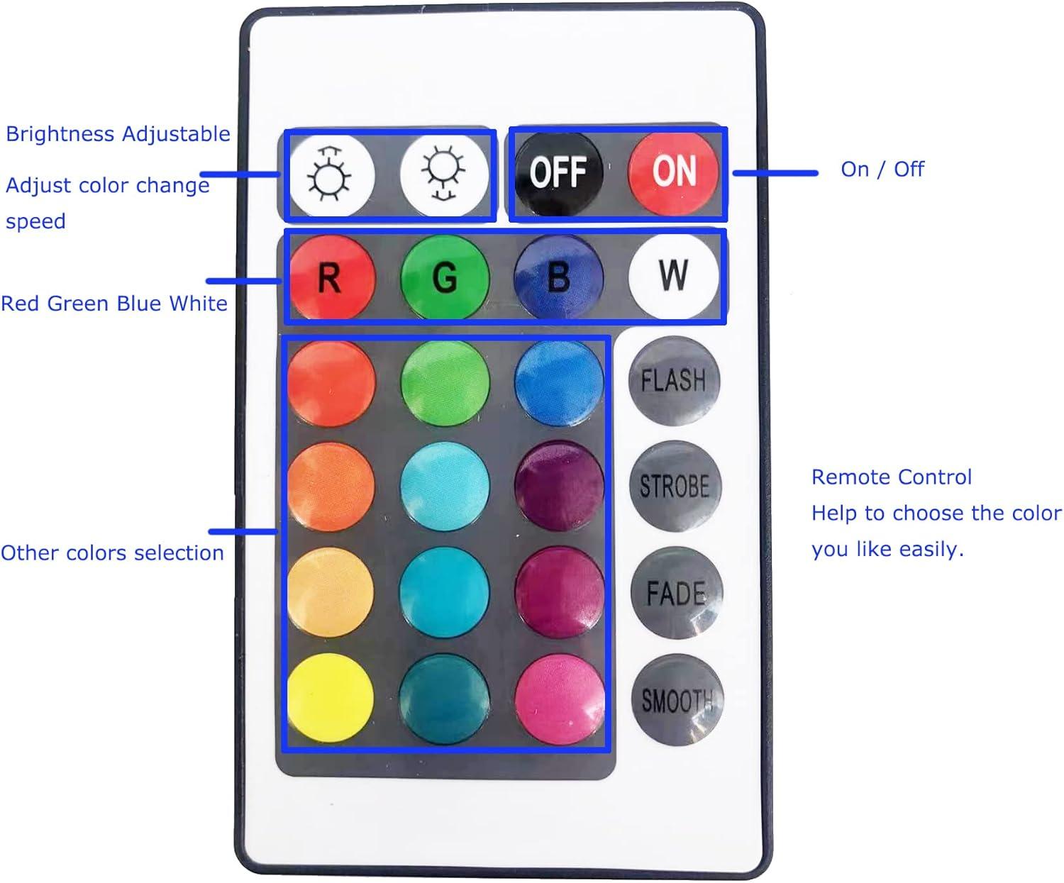 Pond Lights LED Underwater Adjustable Fountain Light, Colorful Landscape Spotlights, IP68 Waterproof Submersible Light for Yard, Garden, Aqaurium, Waterfall, Shallow Pool, Party Christmas