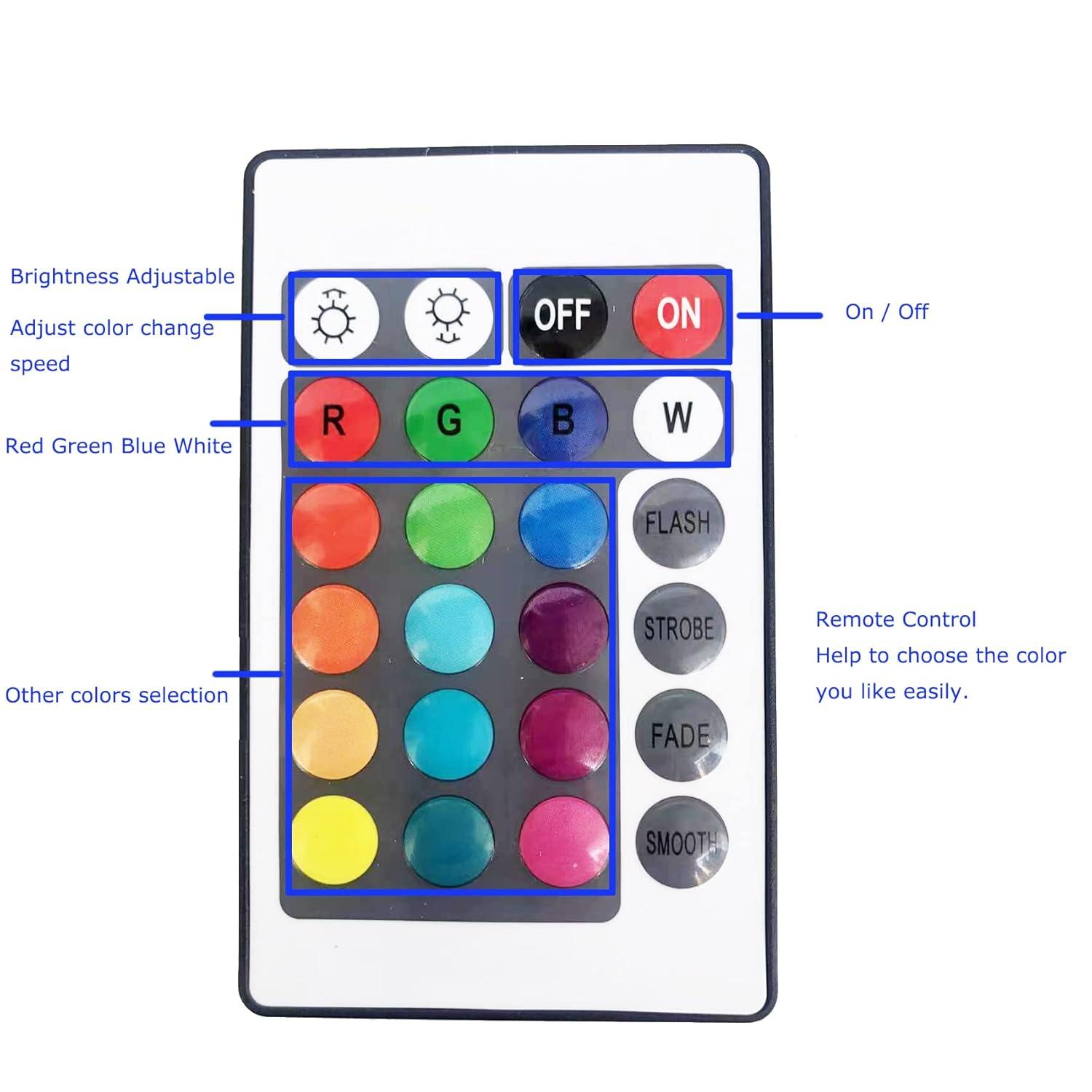 Pond Lights LED Underwater Adjustable Fountain Light, Colorful Landscape Spotlights, IP68 Waterproof Submersible Light for Yard, Garden, Aqaurium, Waterfall, Shallow Pool, Party Christmas