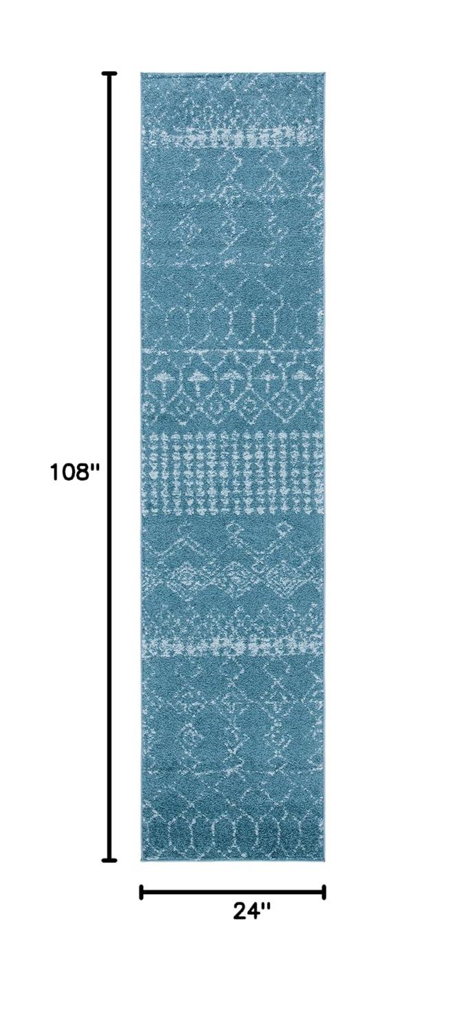 Tulum TUL229 Power Loomed Runner Rug - Turquoise/Blue - 2'x9' - Safavieh.