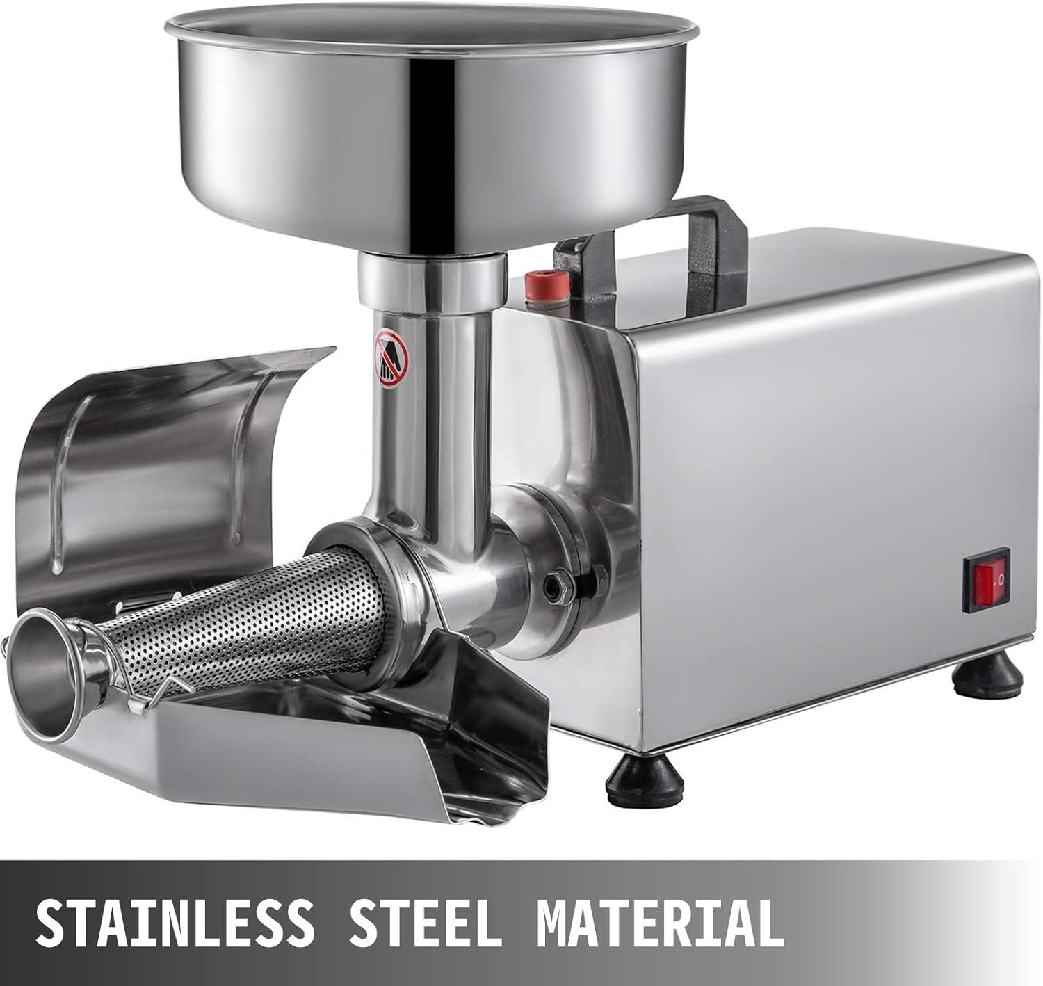 Stellweilan Tessberg 110V Electric Tomato Strainer 370W Commercial Grade Tomato Milling Machine Stainless Steel Tomato Press and Strainer 90-160 Kg/H Pure Copper Motor Food Strainer and Sauce Maker