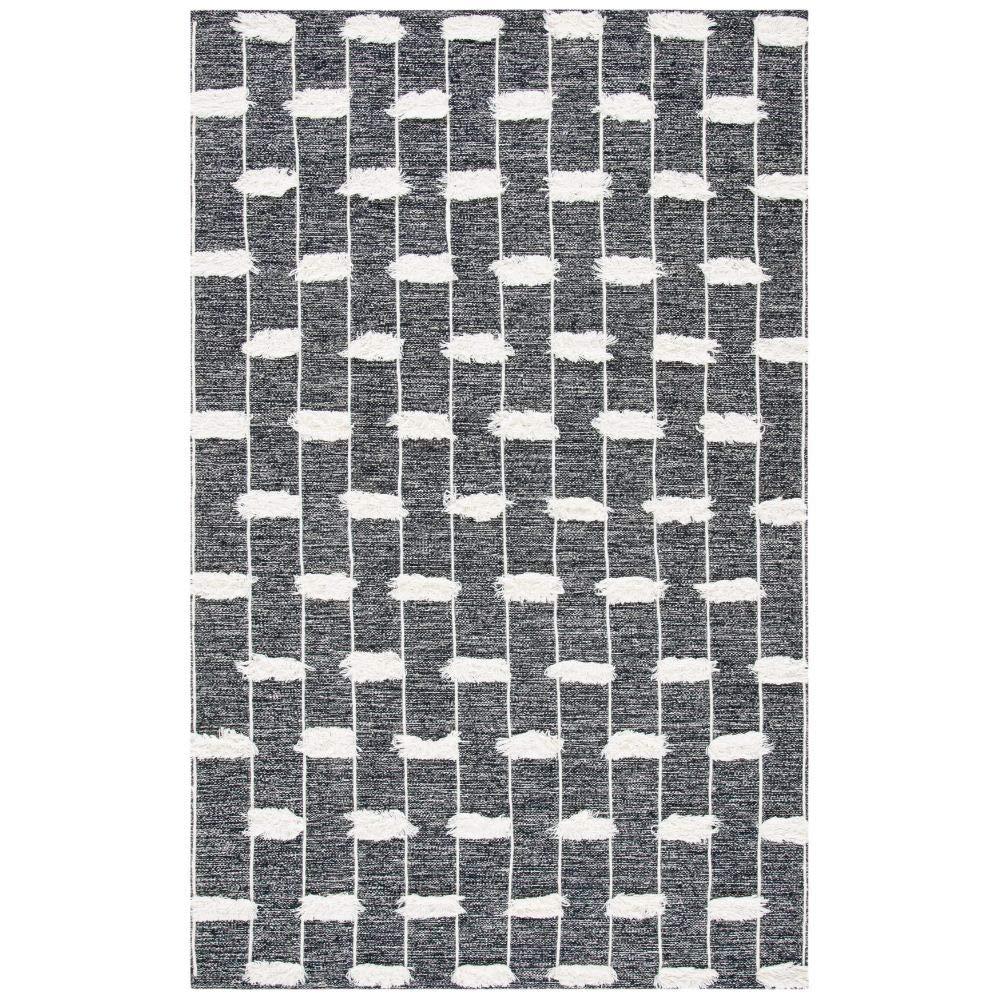 Striped Kilim STK508 Hand Woven Area Rug - Black/Ivory - 8'x10' - Safavieh.