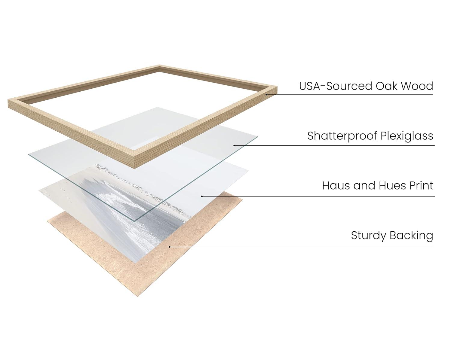 HAUS AND HUES Beach Posters and Beach Wall Decor - Set of 6 Beach Art Prints and Beach Wall Art, Beach Pictures Wall Art Beach Art Wall Decor Coastal Wall Art Beach Prints (16x20, Framed Beige)