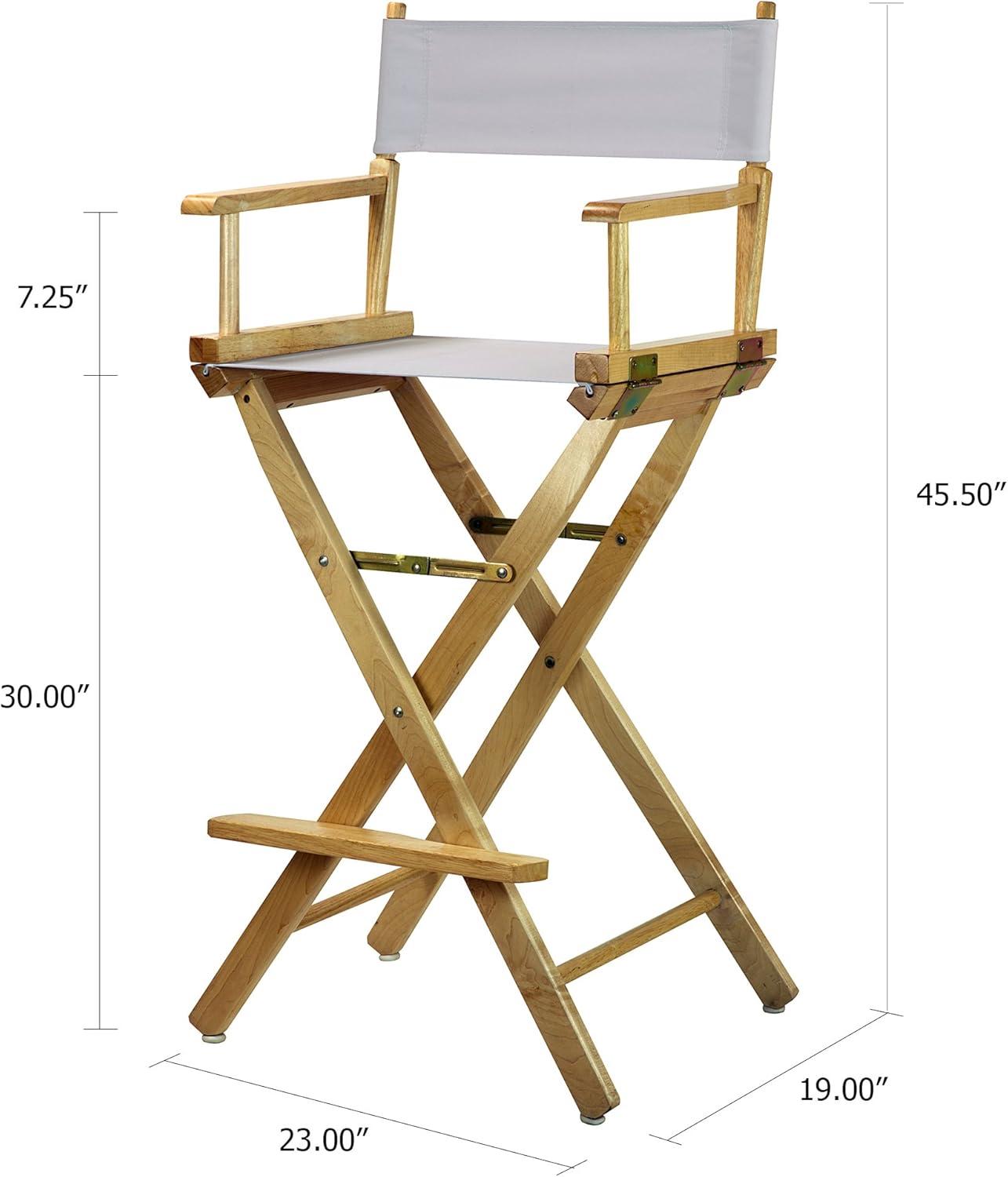 "30" Director's Chair Natural Frame-White Canvas"