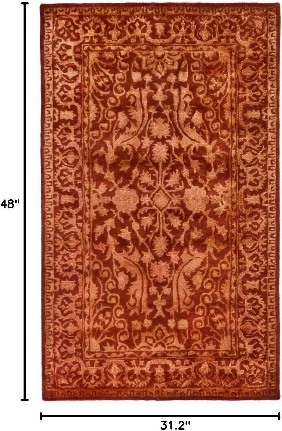 SAFAVIEH Silk Road Collection 2'6" x 4' Rust SKR213E Handmade Traditional Wool Accent Rug