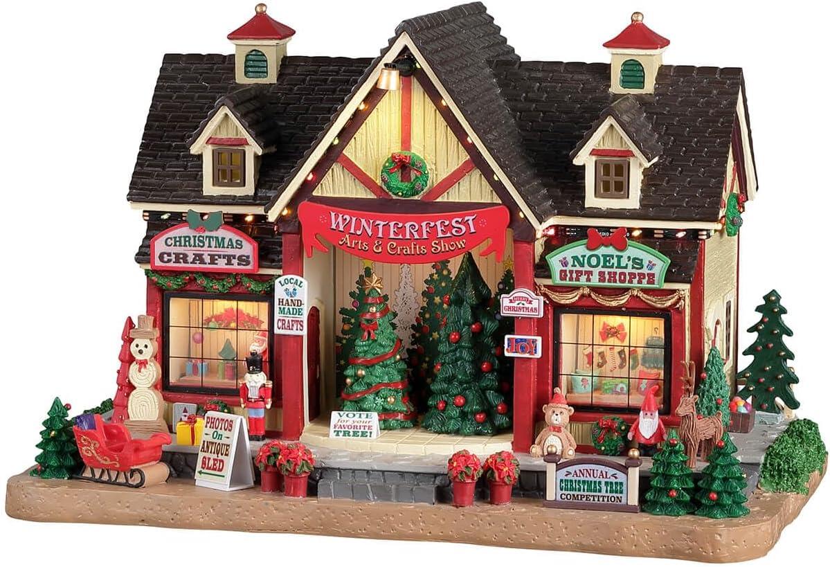 Winterfest Arts & Crafts Show Lighted Resin Christmas Village