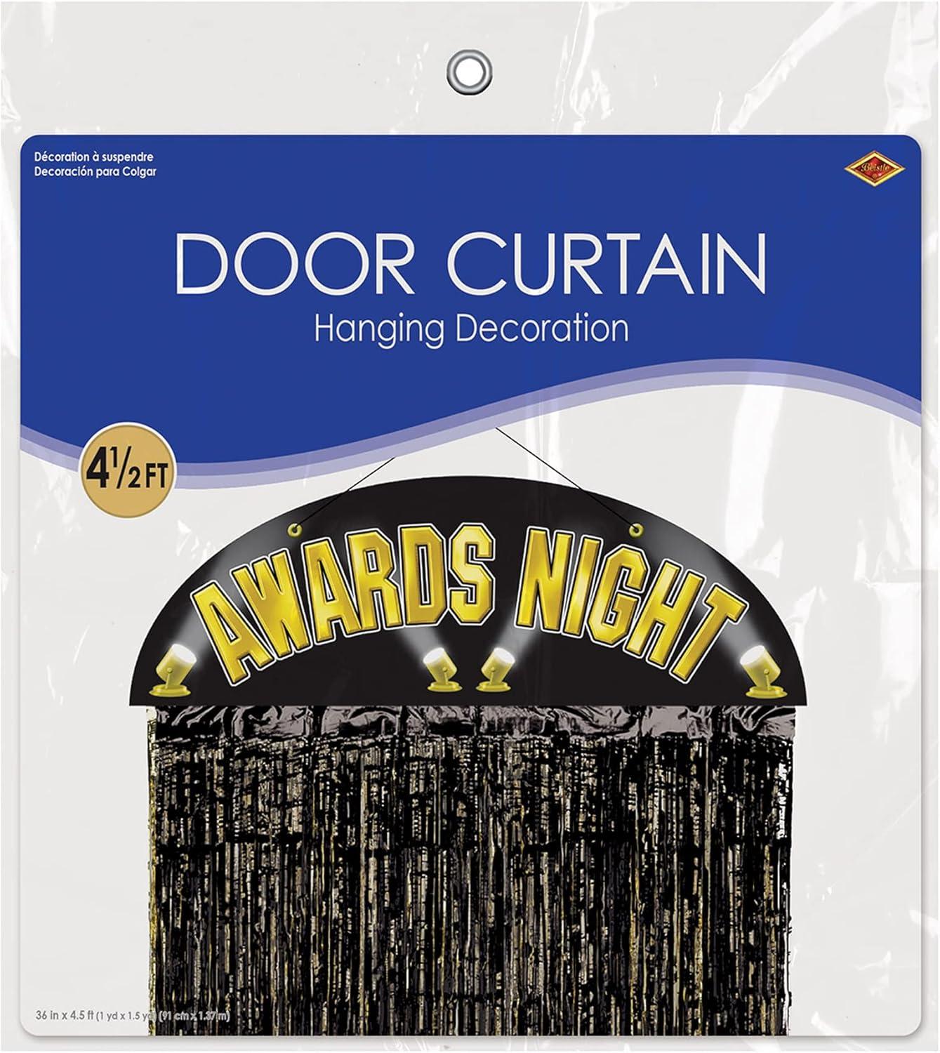 Beistle Awards Night Door Curtain, 4' 6" x 3', (1/Pkg) Multicolored