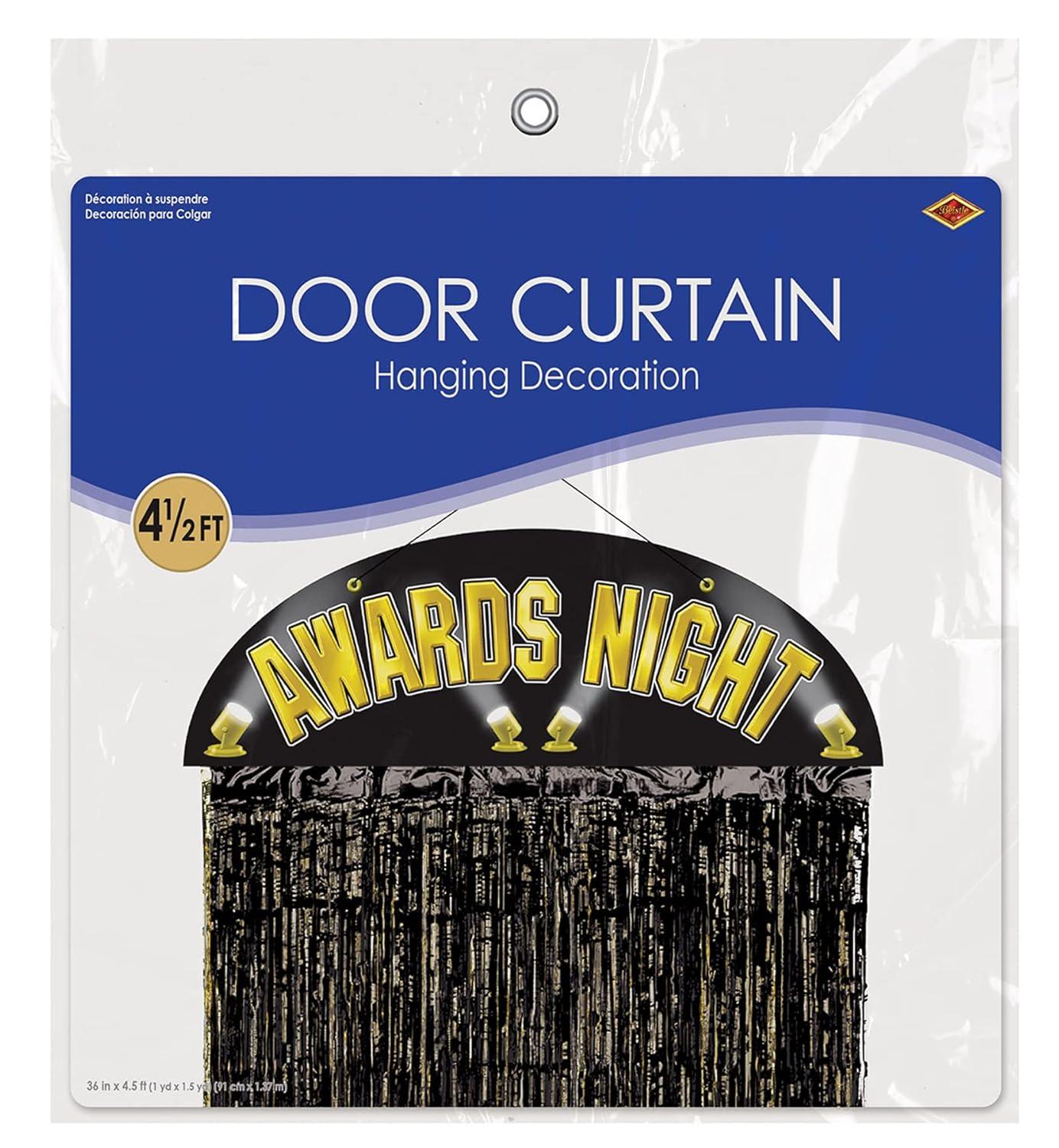 Beistle Awards Night Door Curtain, 4' 6" x 3', (1/Pkg) Multicolored