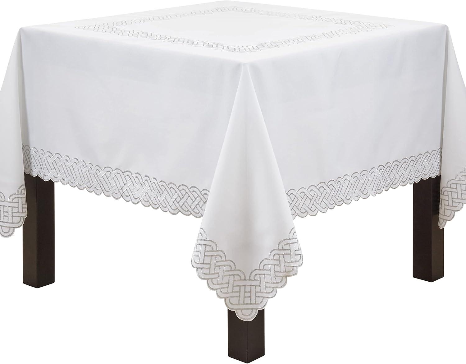 Saro Tablecloth With Braid Embroidery