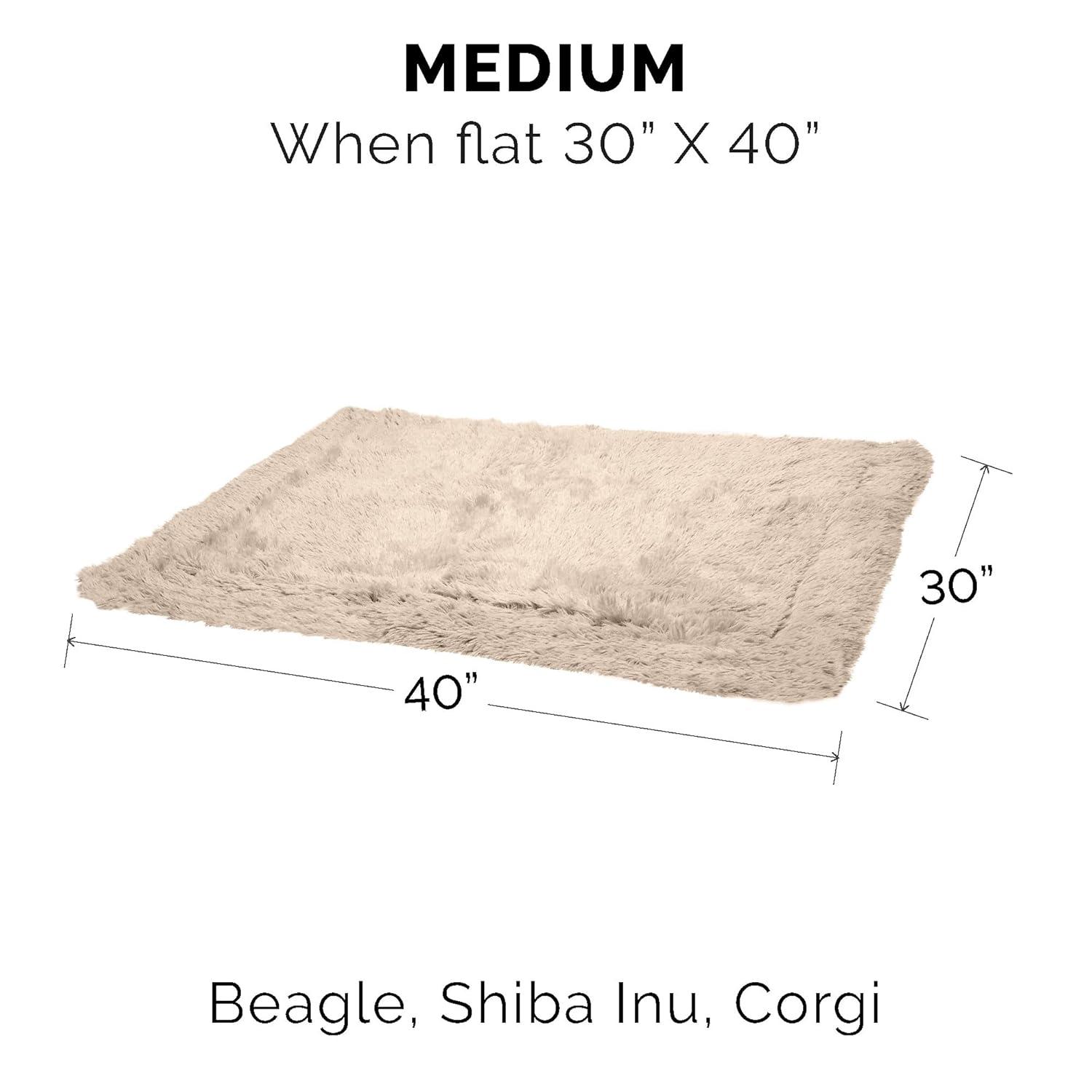 FurHaven Pet Products Long Faux Fur & Velvet Water-Repellent Pet Blanket for Dogs & Cats - Taupe, Medium