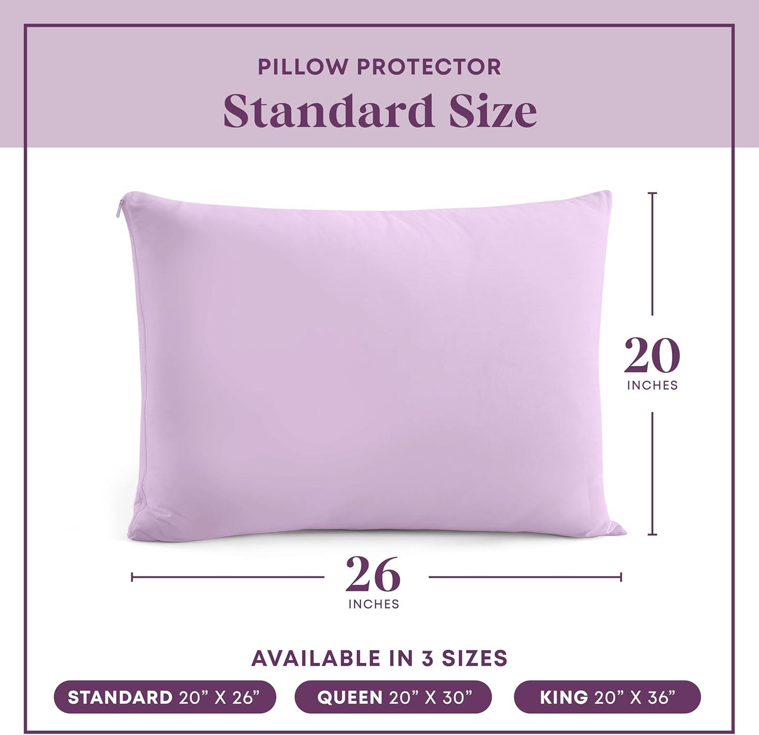 100% Cotton Zippered Pillow Protector (2 pck) Standard - Lavender
