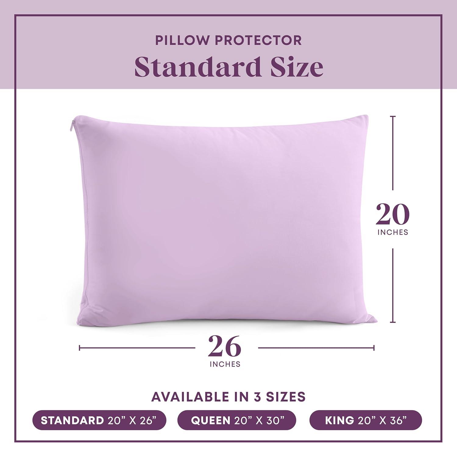 100% Cotton Zippered Pillow Protector (2 pck) Standard - Lavender