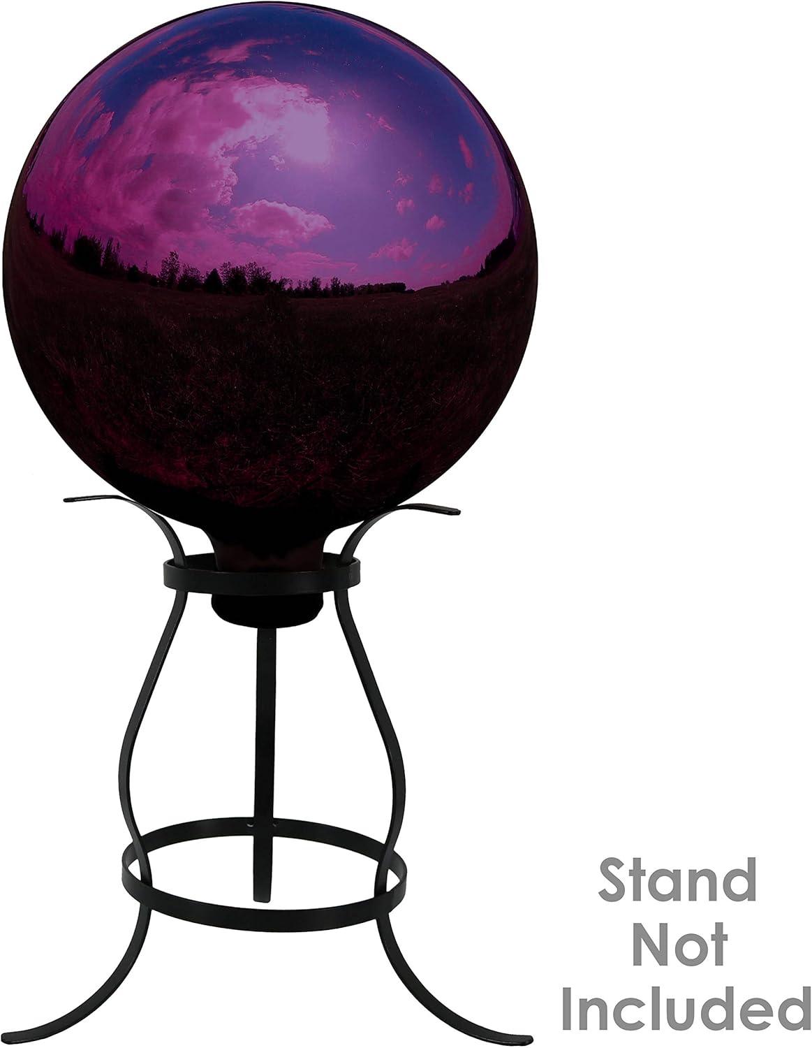 Sunnydaze Indoor/Outdoor Reflective Mirrored Surface Garden Gazing Globe Ball with Stemmed Bottom and Rubber Cap - 10" Diameter