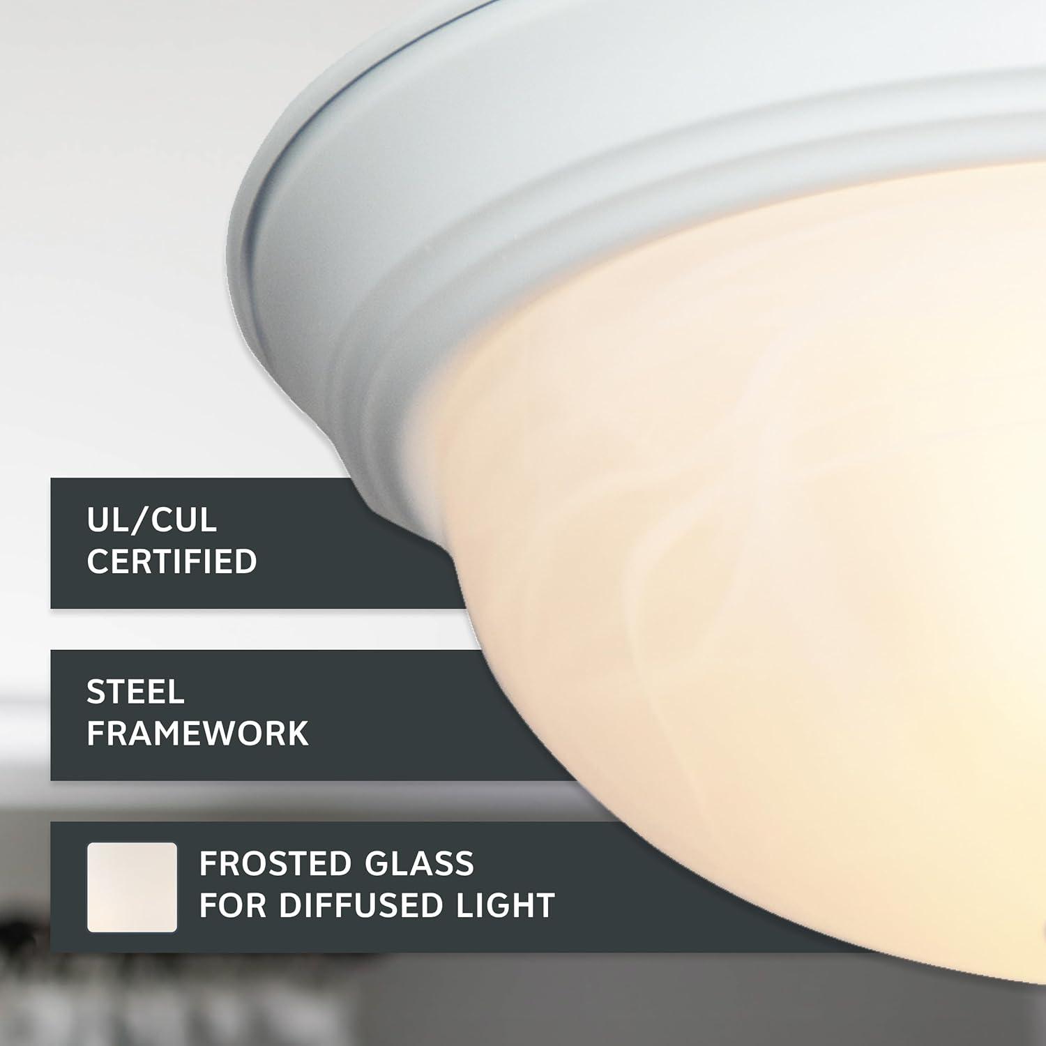 Designers Fountain 11 inch 2-Light White Flush Mount Ceiling Light, 1257S-WH-AL
