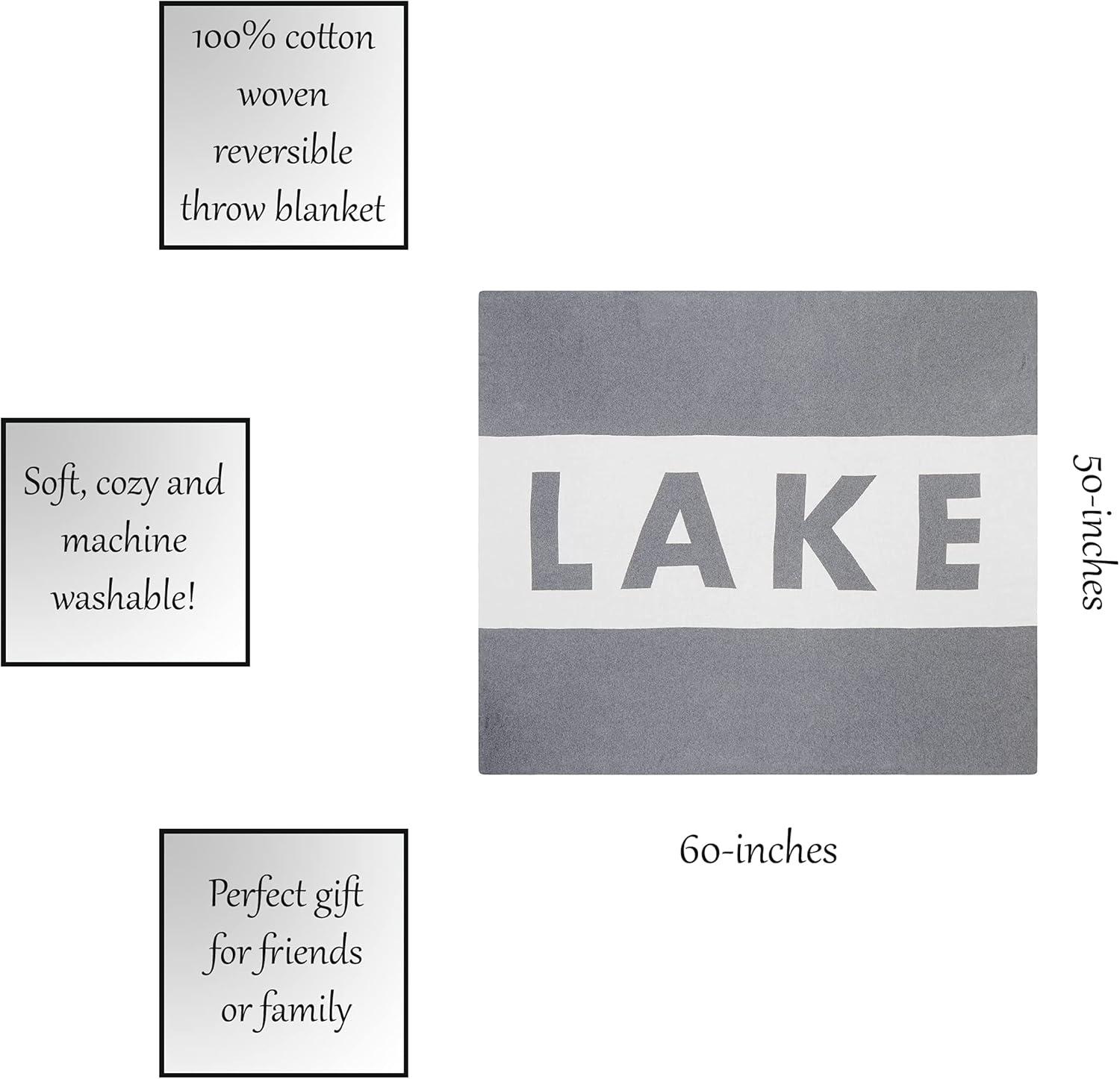 Creative Brands J2291 60 x 50 in. Face To Face Luxe Throw - Lake