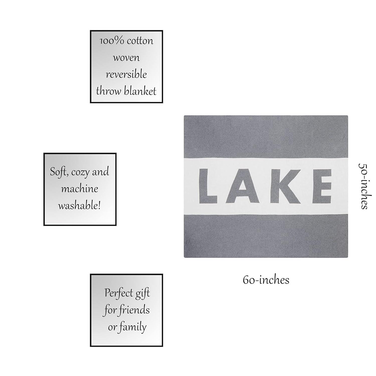 Creative Brands J2291 60 x 50 in. Face To Face Luxe Throw - Lake