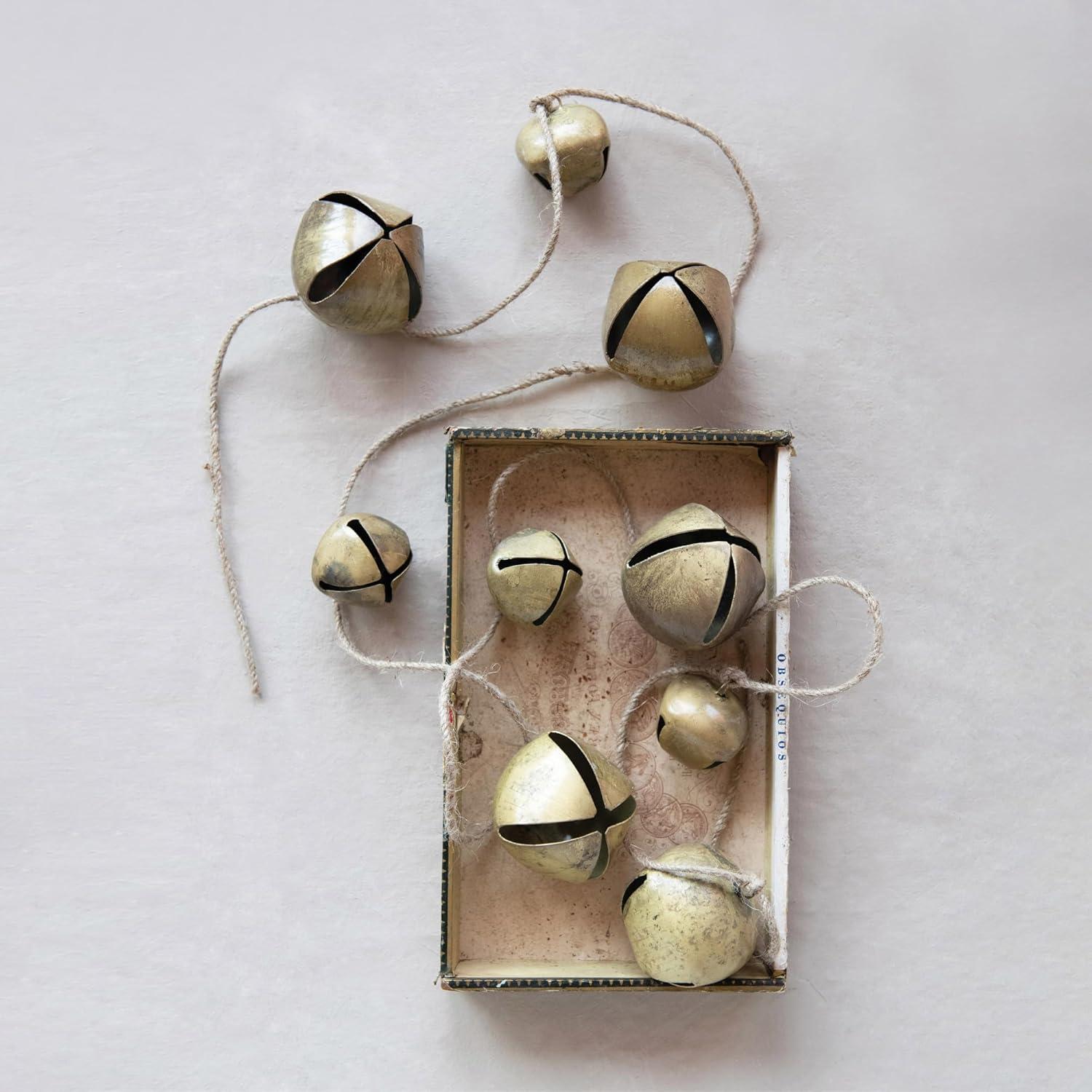 Gold Metal Jingle Bell Garland for Festive Decor