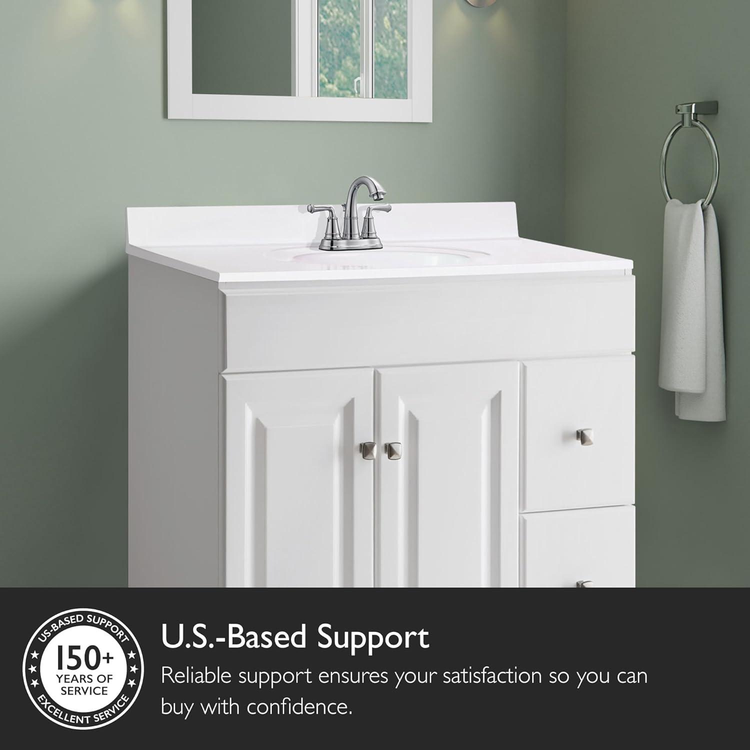 Design House  Cultured Marble Vanity Top in Solid White, 25-Inch x 19-Inch