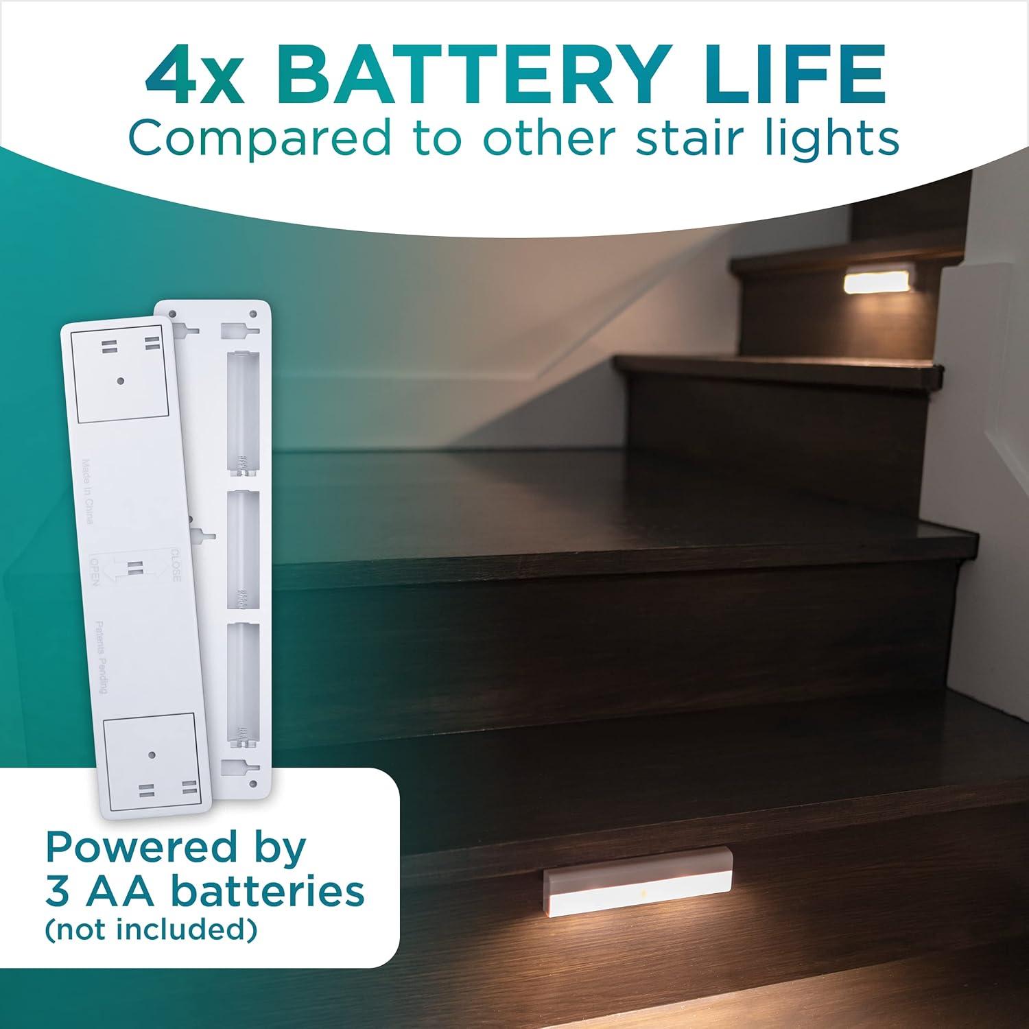 Brilliant Evolution Wireless LED Stair LED Motion Sensor Lights- 6 Pack, White