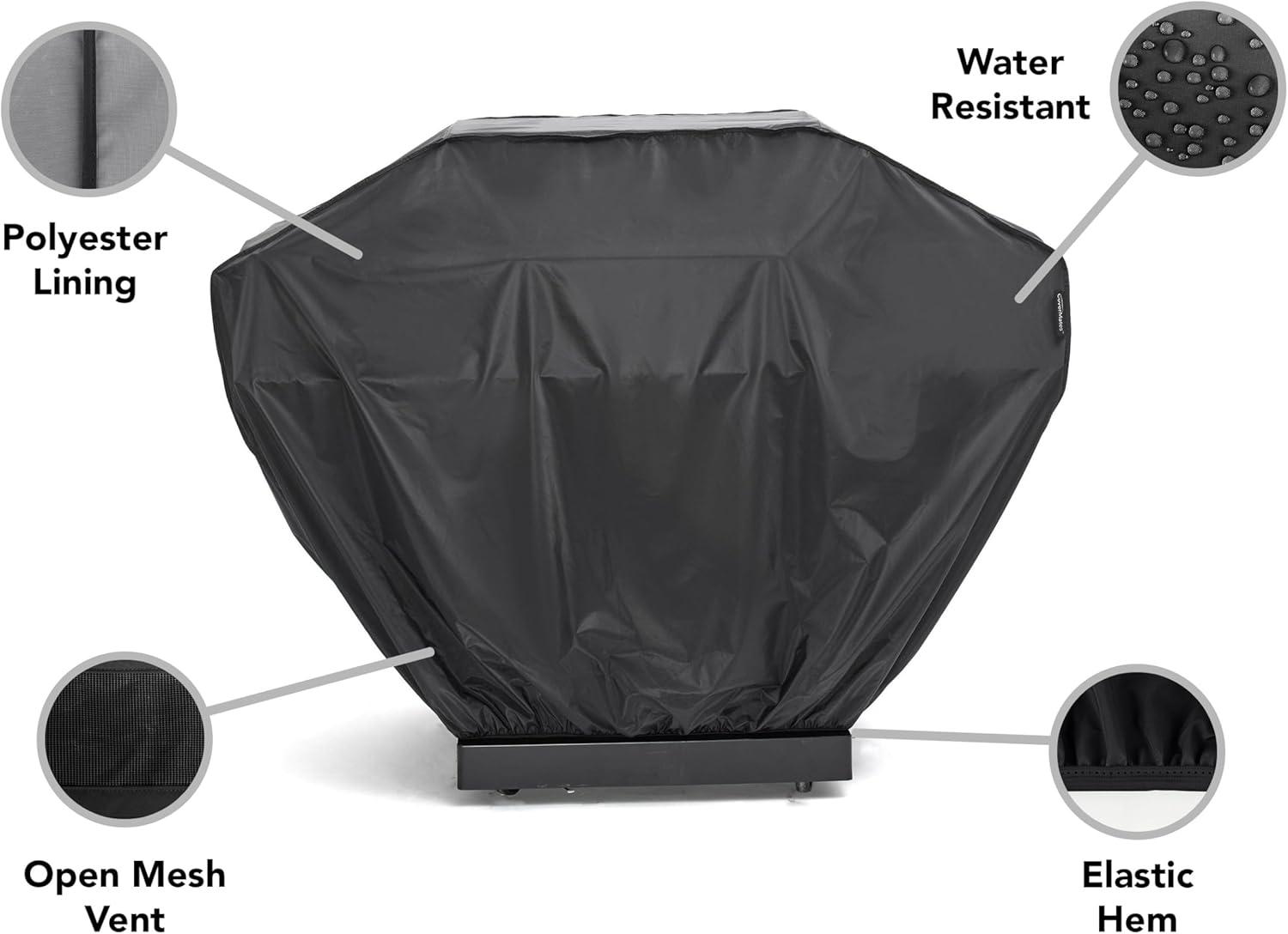 Covermates Grill Cover - Weather Resistant Outdoor Cover, Heavy Duty bbq Covers for Large Outdoor Kitchen, Classic 12-Guage Vinyl, 53 Inch, Black