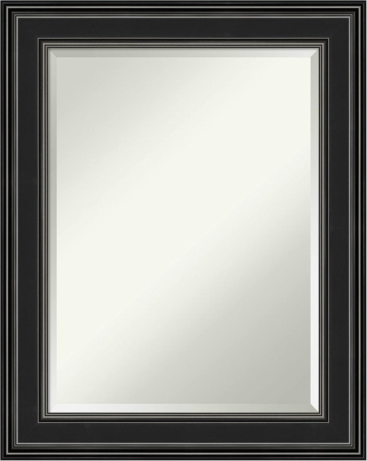 Ridge Black Silver-Edged 29.75" x 23.75" Rectangular Polystyrene Framed Wall Mirror