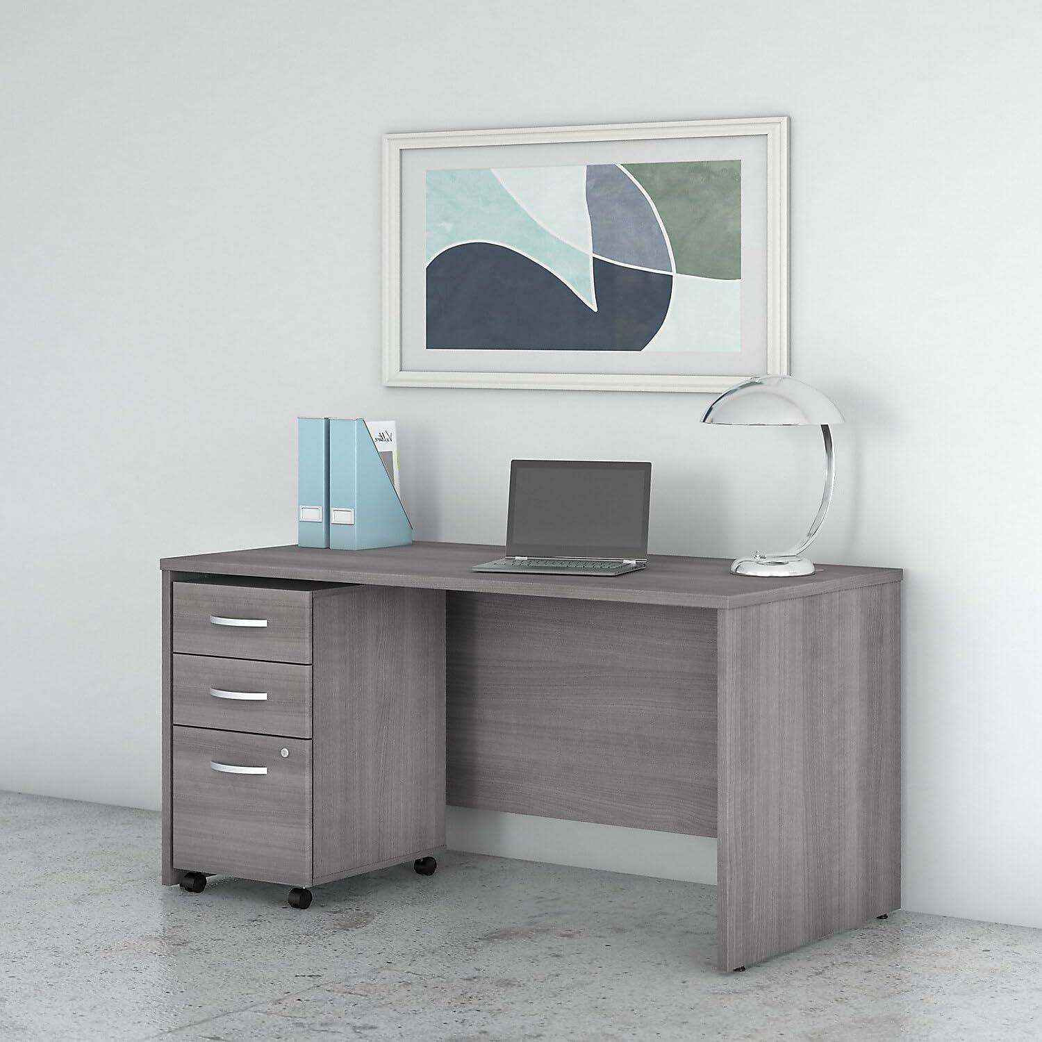Studio C Executive Office Desk with Mobile File Cabinet