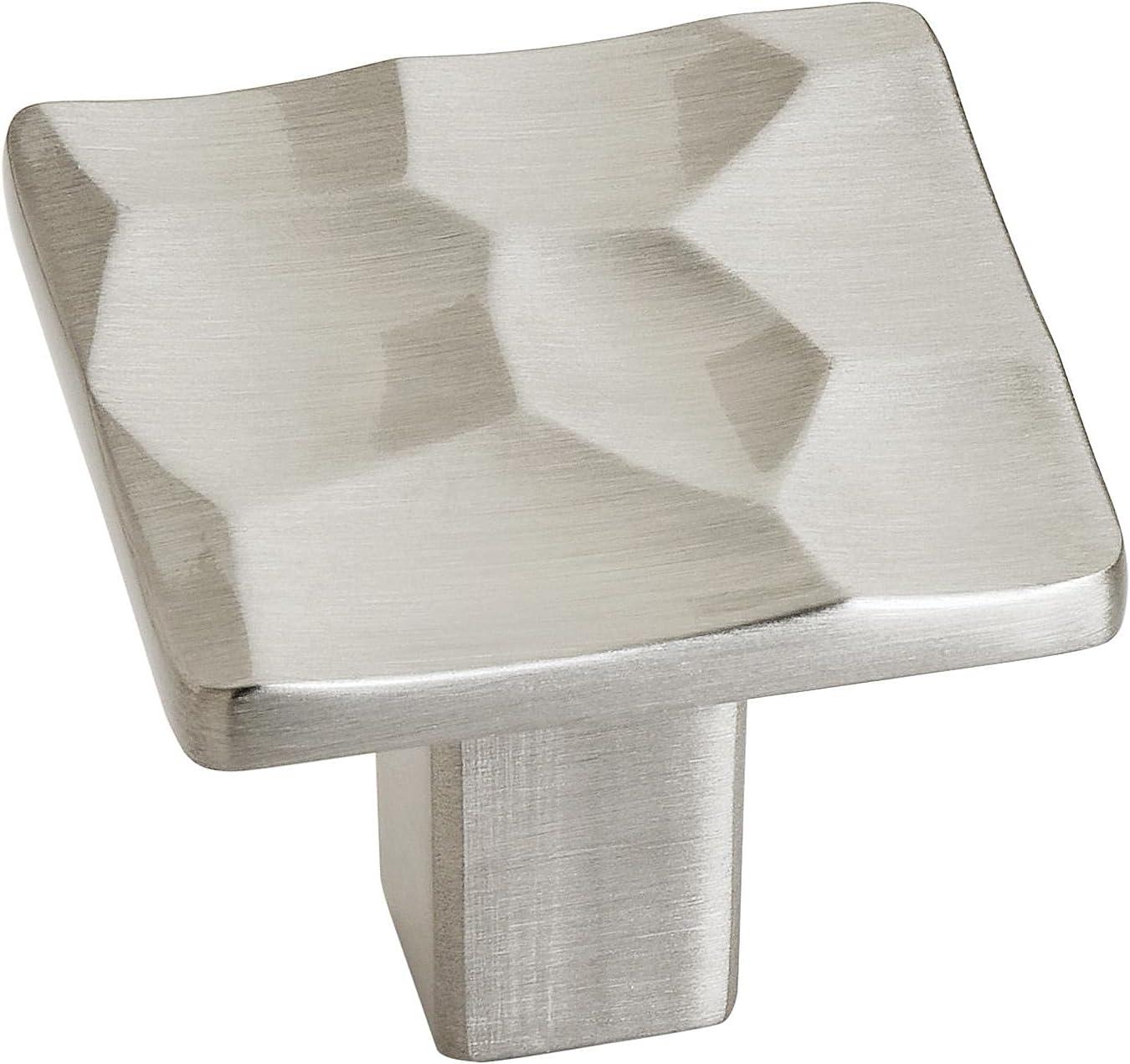 Kamari Brushed Nickel Square Cabinet Knob with Mounting Hardware