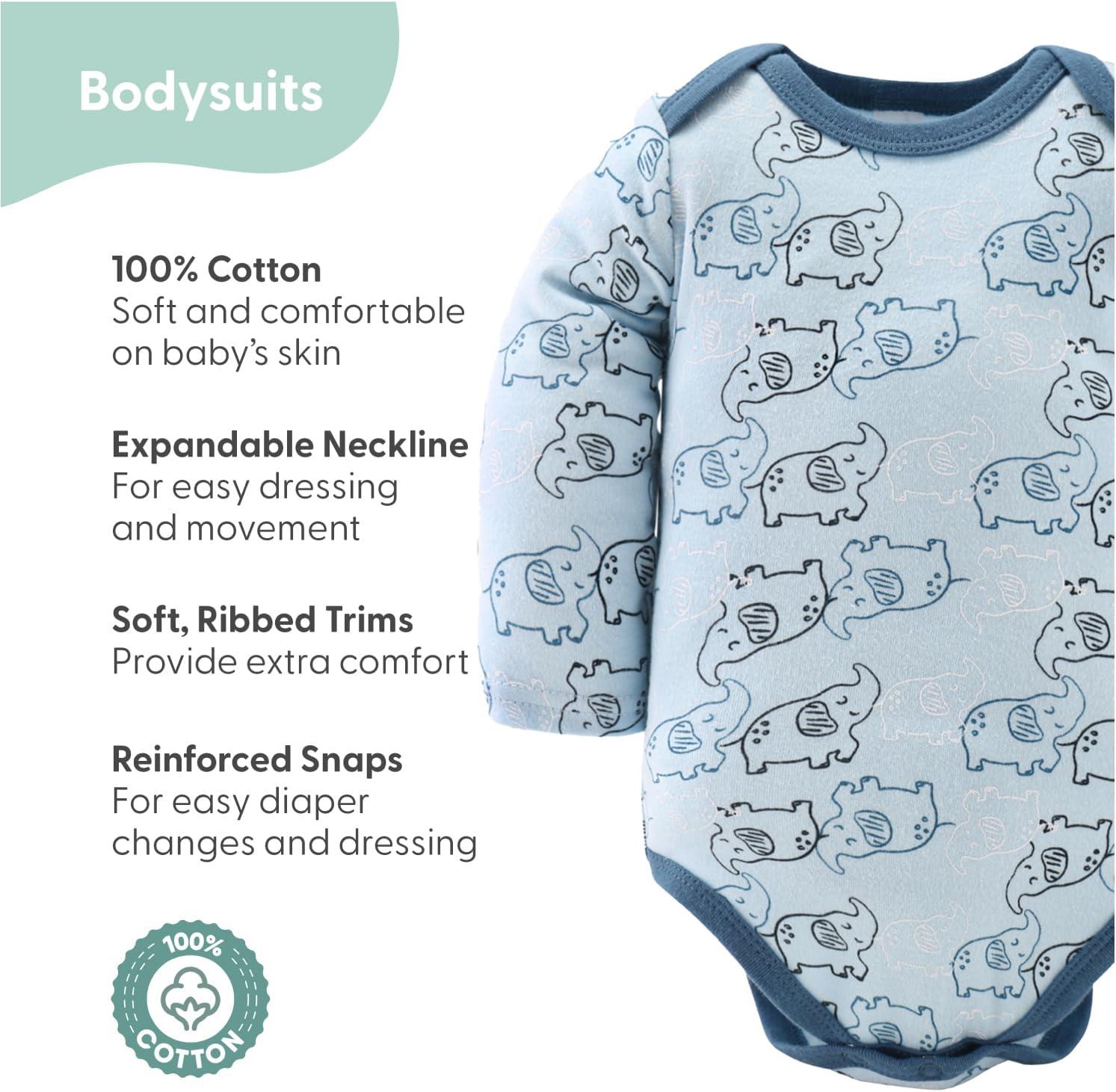 Baby Layette Clothing Gift Set, 30pc - The Peanutshell® Elephant Blue, White Blue, 6-9 Months