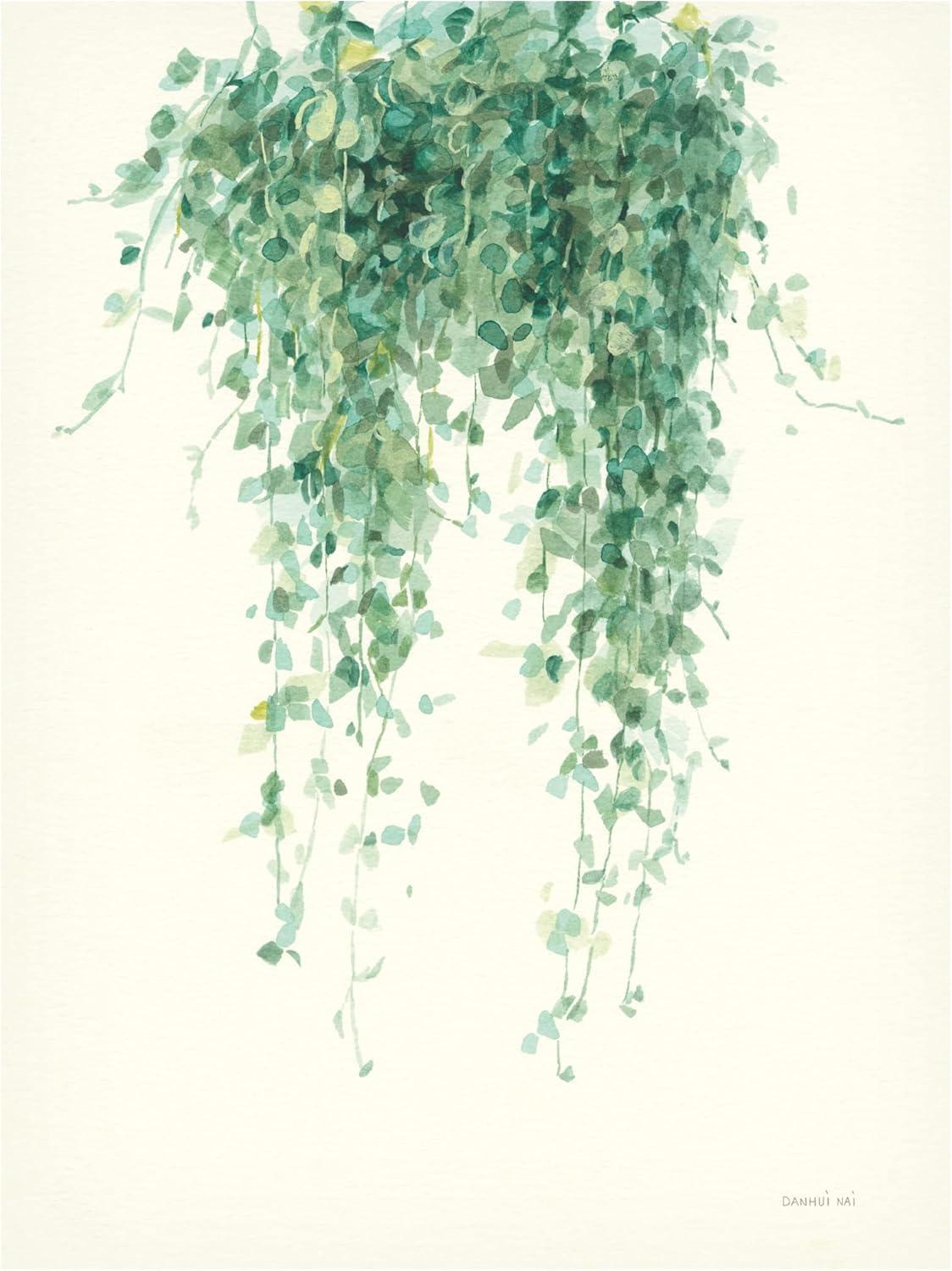 Green Botanical Hanging Plant Canvas Print 24x32