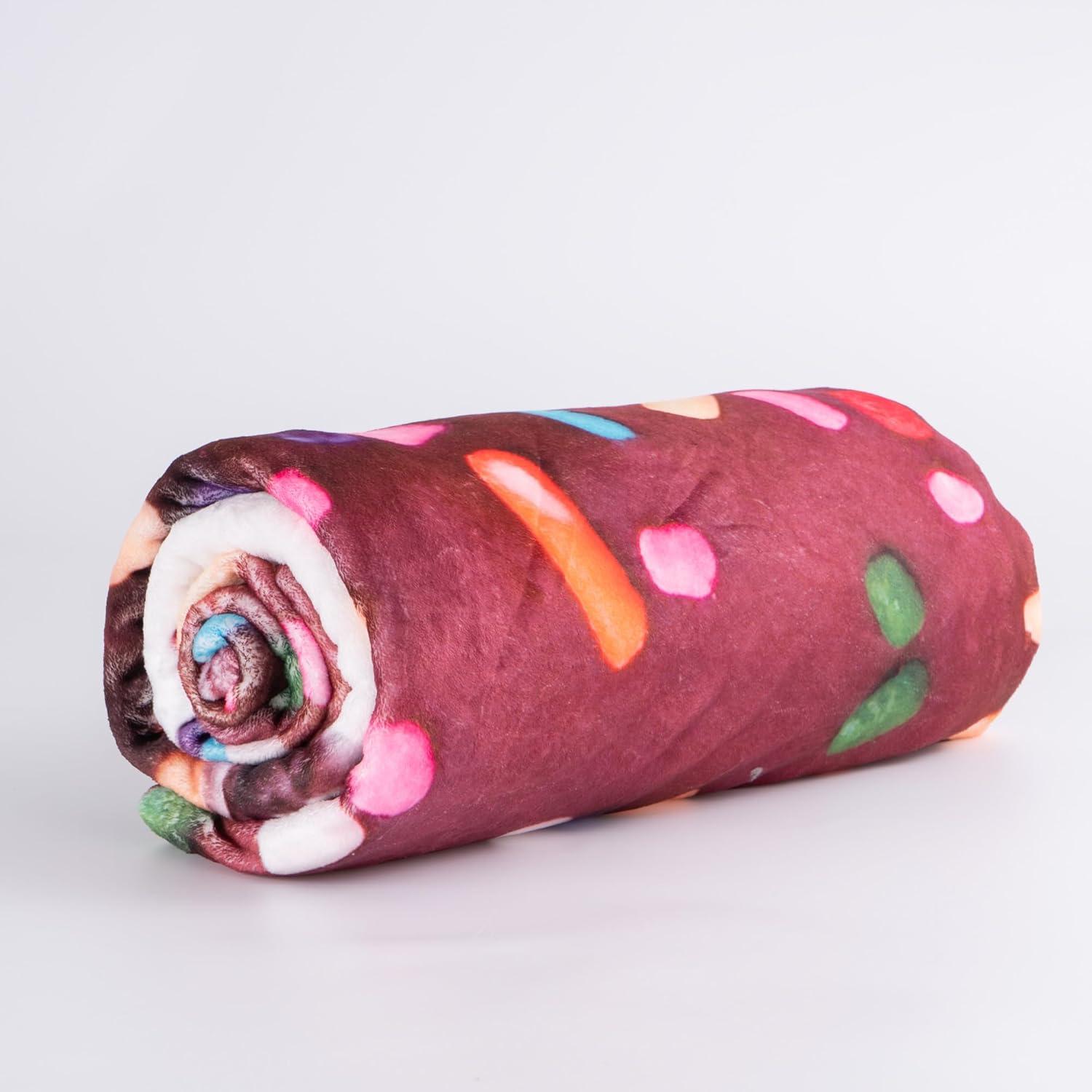 Battilo Soft and Fluffy Food Blanket,Flannel Cookie Throw Blankets,Funny Gift,71"