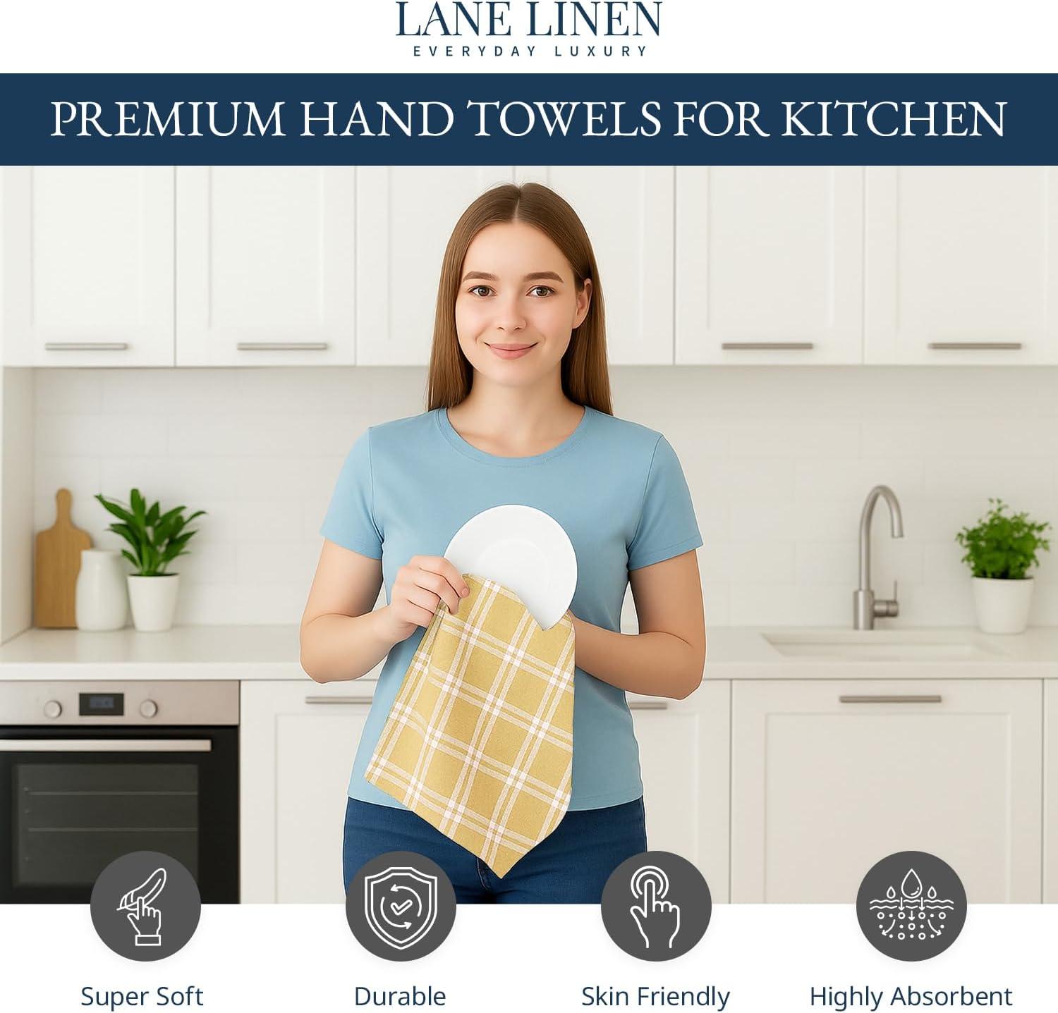 KAF Home Madison Set of 4 Absorbent, Durable and Soft Kitchen Towels | 18" x 28"  - Sunshine