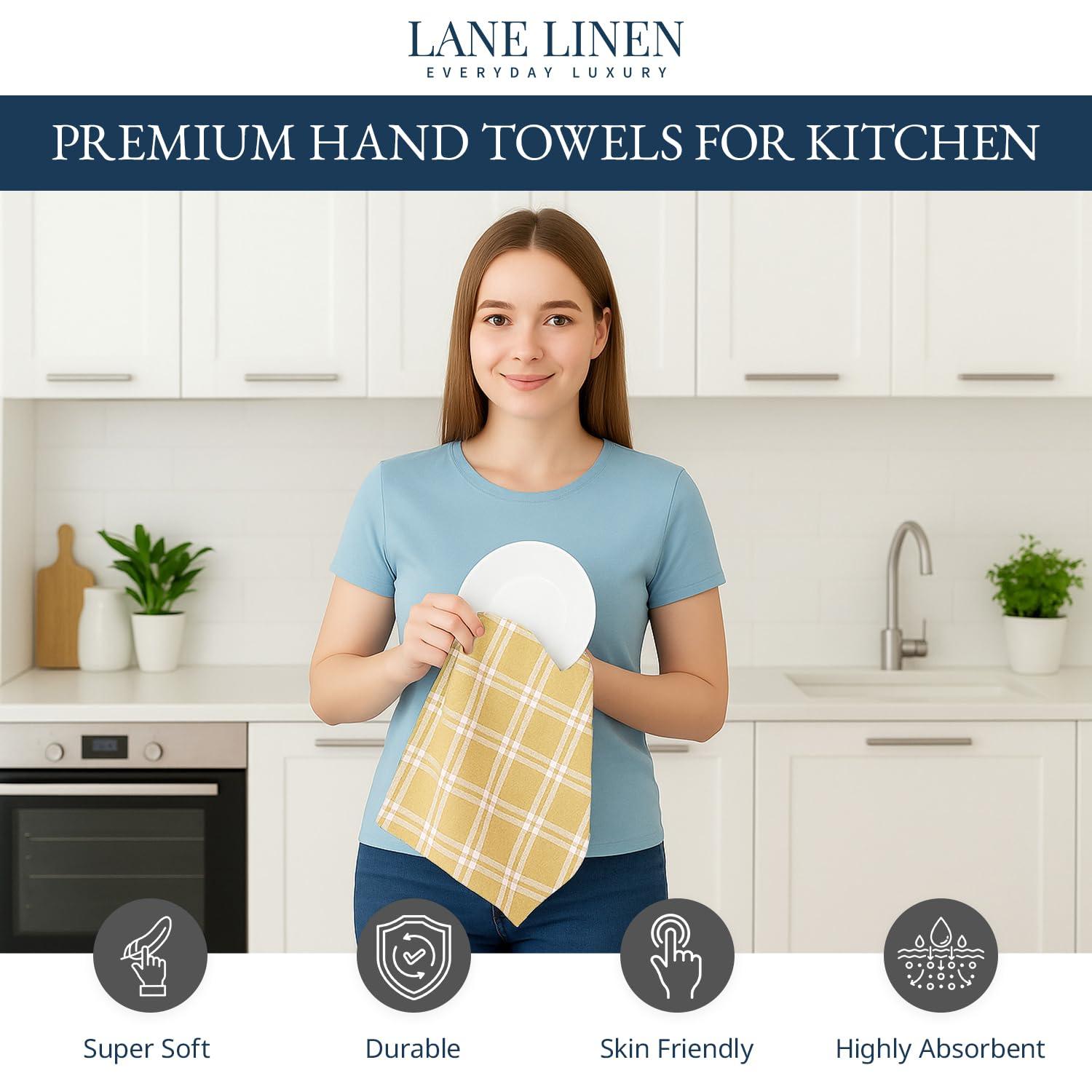 KAF Home Madison Set of 4 Absorbent, Durable and Soft Kitchen Towels | 18" x 28"  - Sunshine