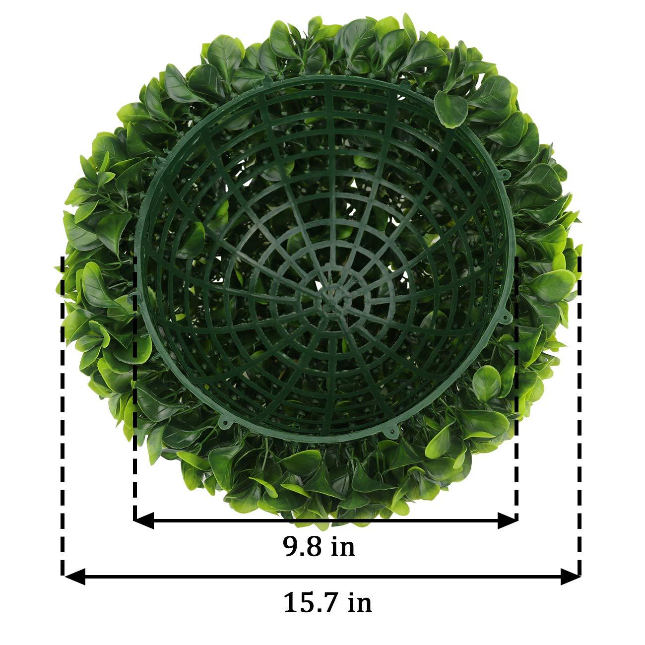 Sunnyglade 2 PCS 15.7 inch 3 Layers Artificial Plant Topiary Ball Faux Boxwood Decorative Balls for Backyard BalconyGarden Wedding and Home Décor