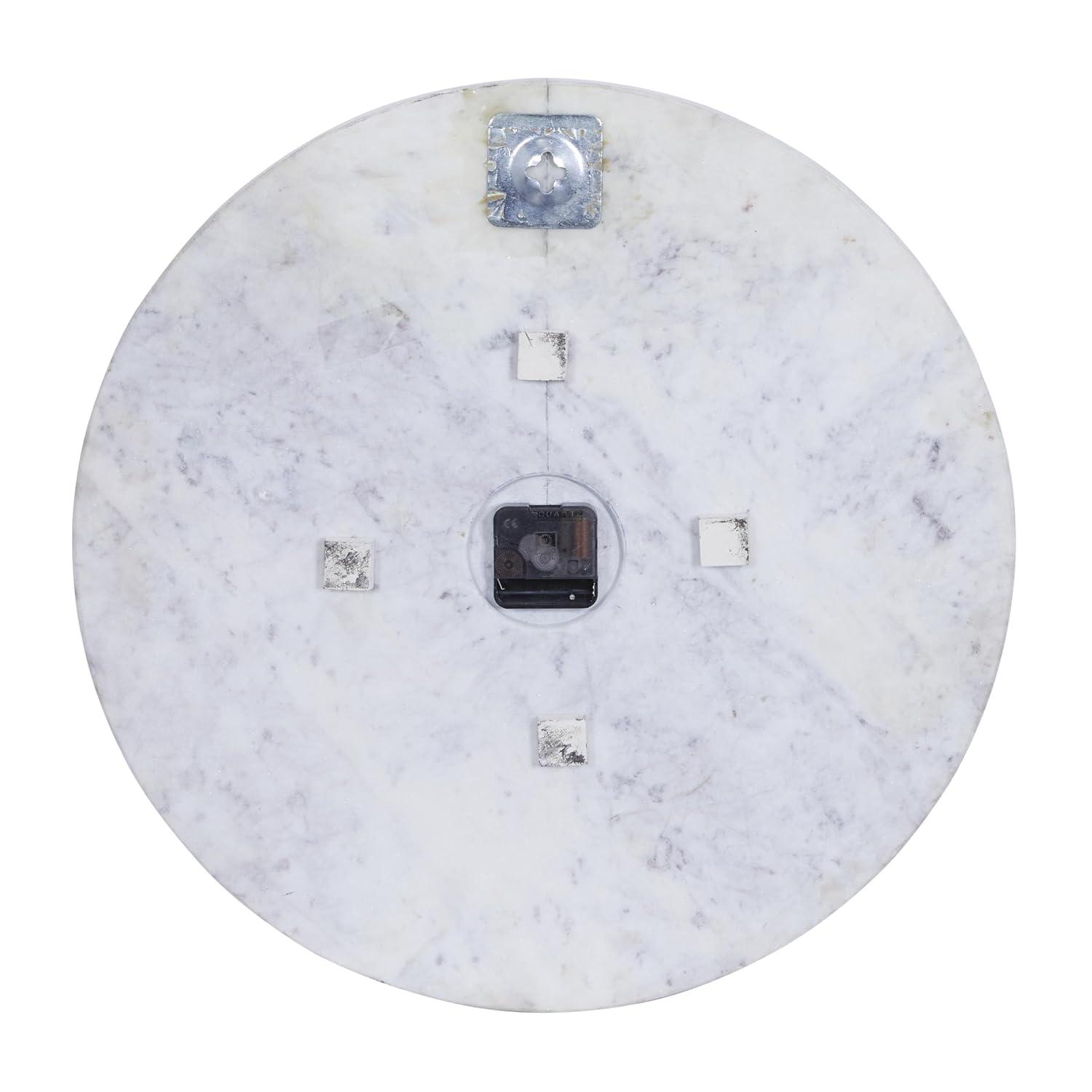 CosmoLiving by Cosmopolitan Marble Decorative Wall Clock with Gold Metal Accents